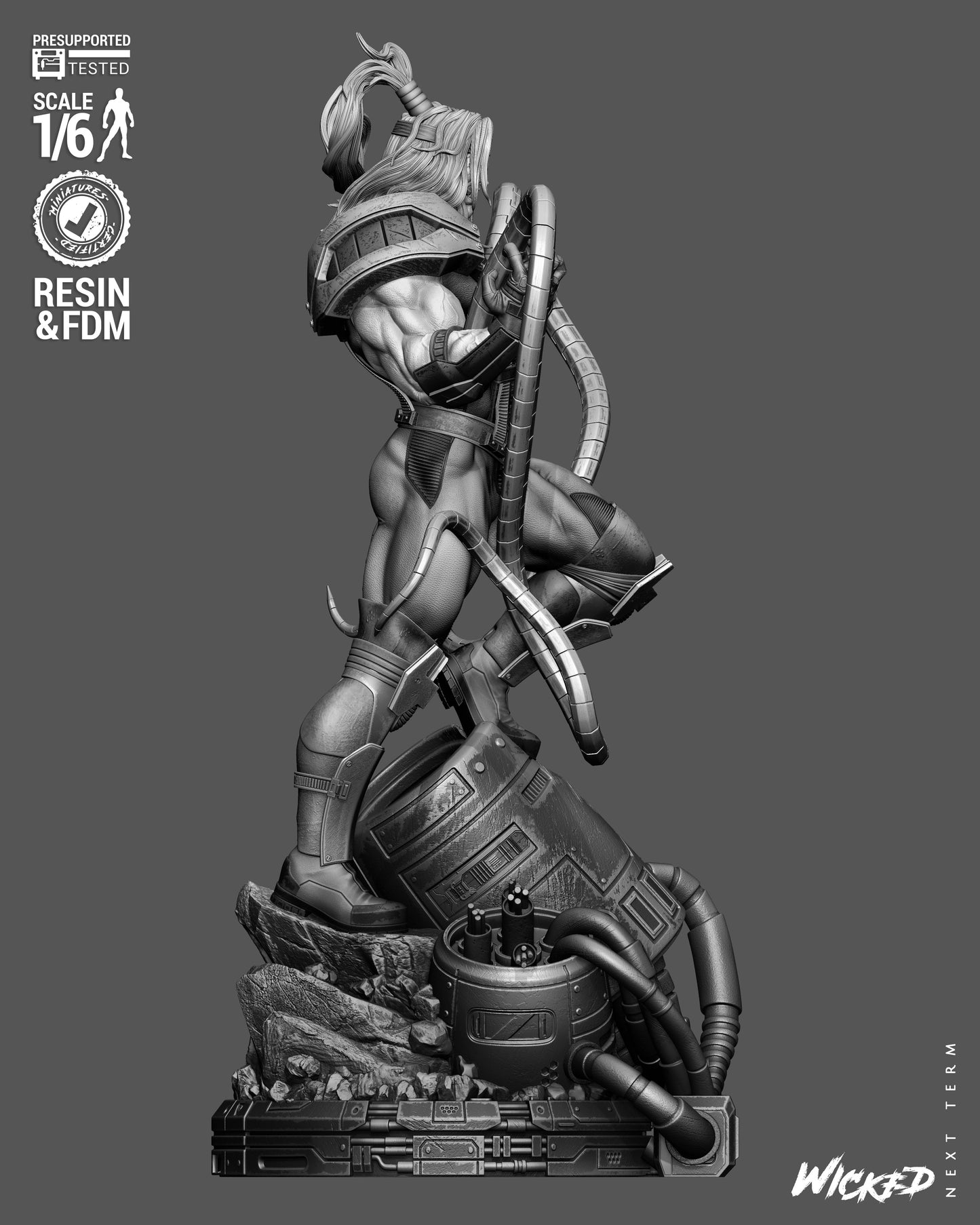 Omega Red Sculpture (75mm to 500mm) - Unassembled/Unpainted/3D Print
