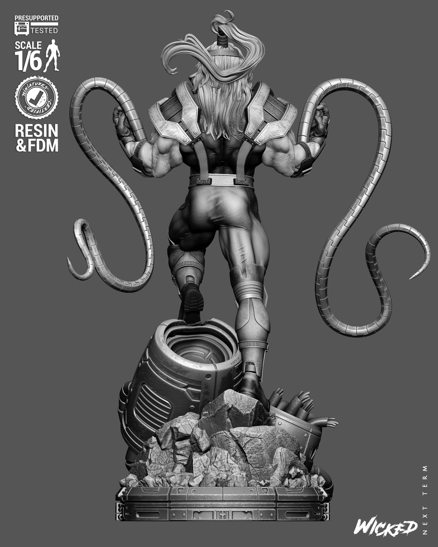 Omega Red Sculpture (75mm to 500mm) - Unassembled/Unpainted/3D Print