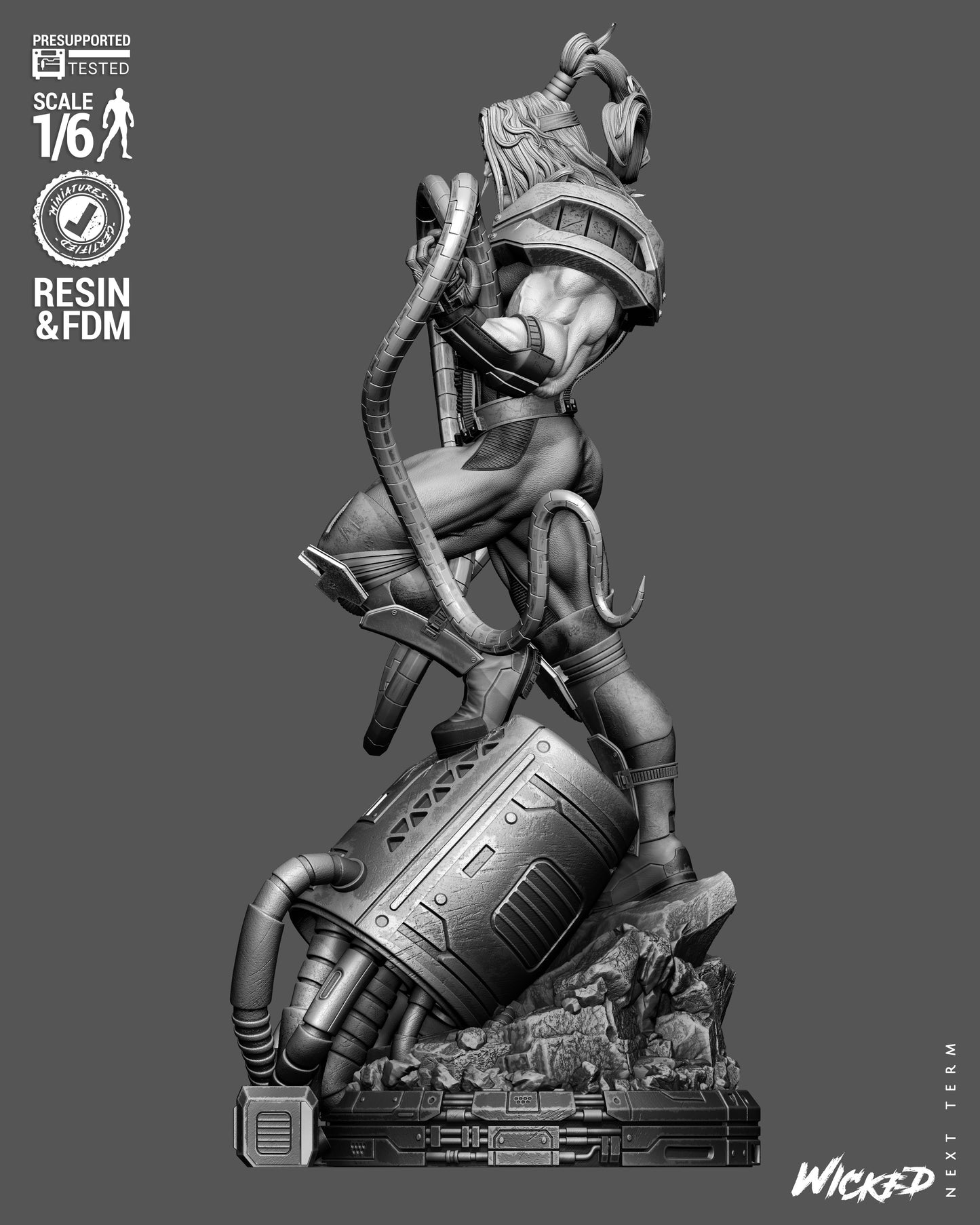 Omega Red Sculpture (75mm to 500mm) - Unassembled/Unpainted/3D Print