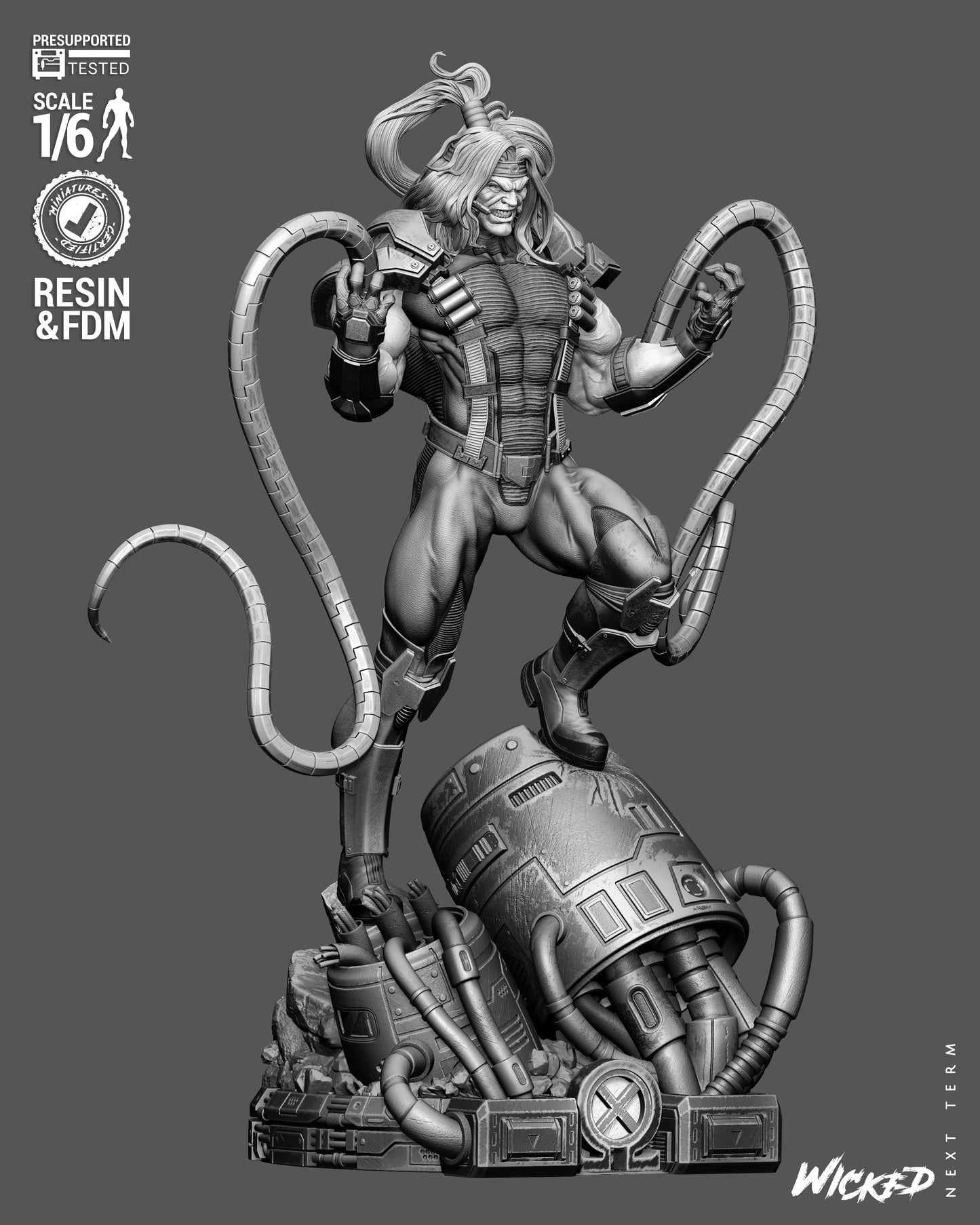 Omega Red Sculpture (75mm to 500mm) - Unassembled/Unpainted/3D Print