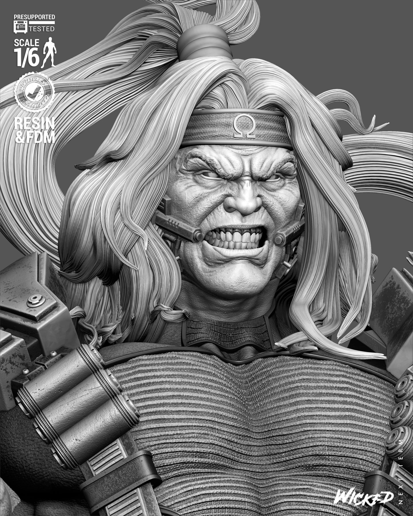 Omega Red Sculpture (75mm to 500mm) - Unassembled/Unpainted/3D Print
