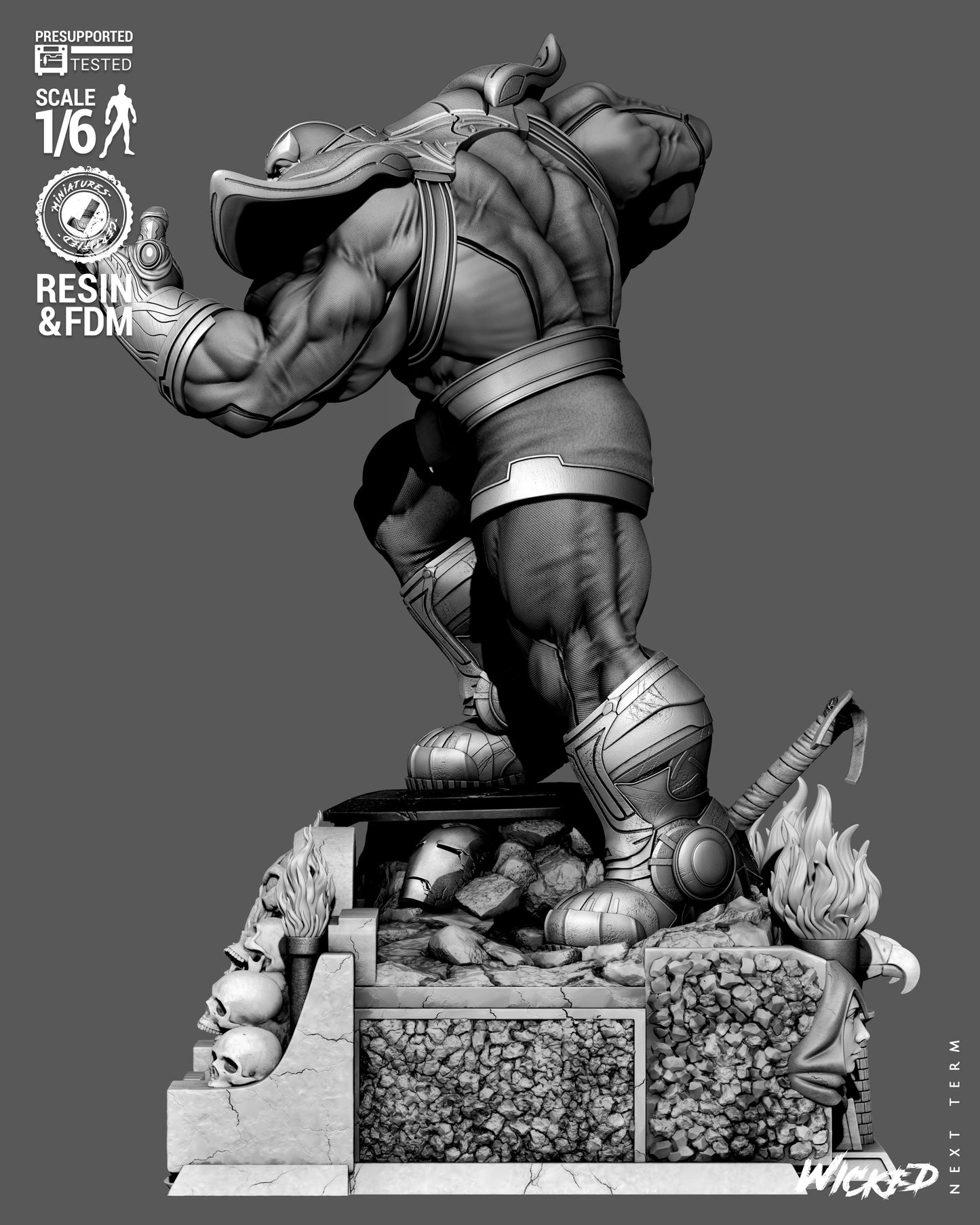 Thanos Sculpture (75mm to 500mm) - Unassembled/Unpainted/3D Print