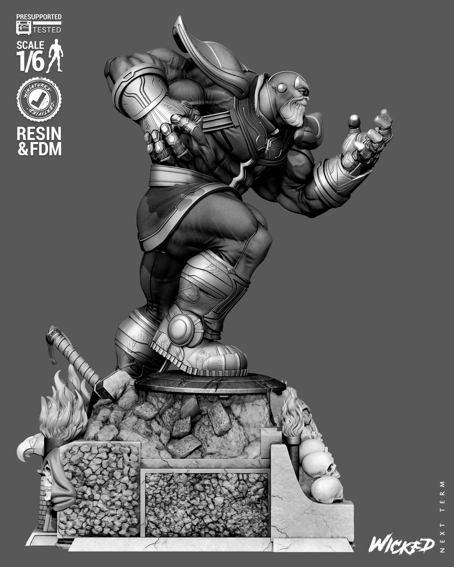 Thanos Sculpture (75mm to 500mm) - Unassembled/Unpainted/3D Print