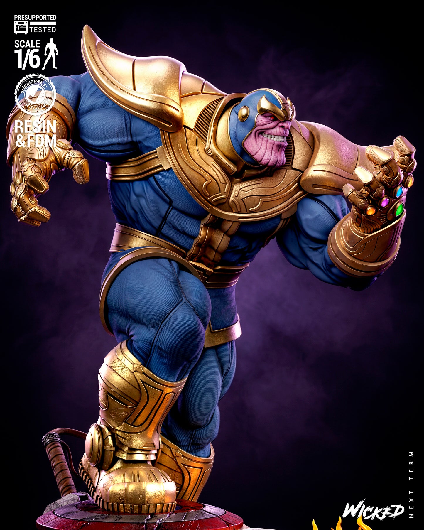 Thanos Sculpture (75mm to 500mm) - Unassembled/Unpainted/3D Print