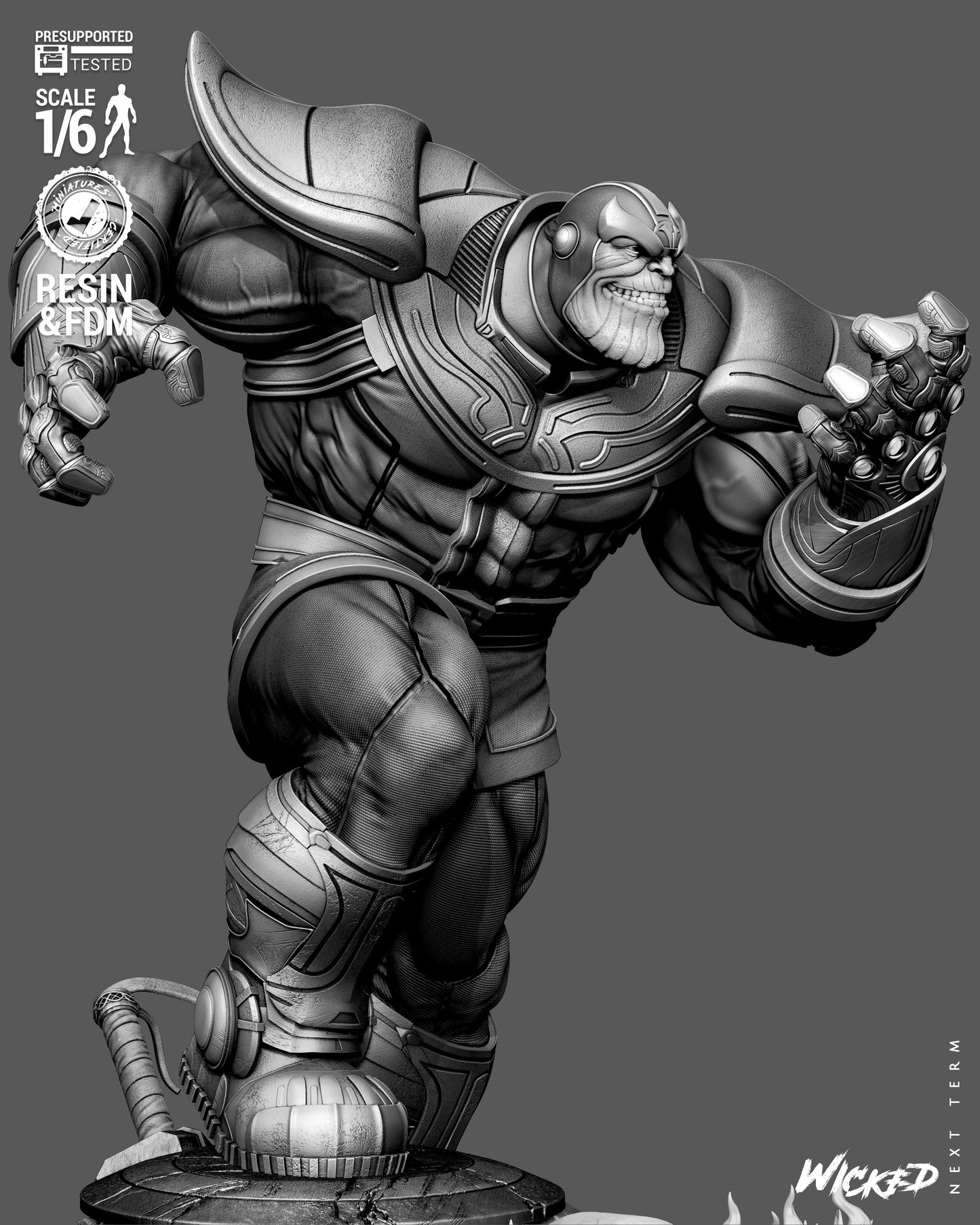 Thanos Sculpture (75mm to 500mm) - Unassembled/Unpainted/3D Print