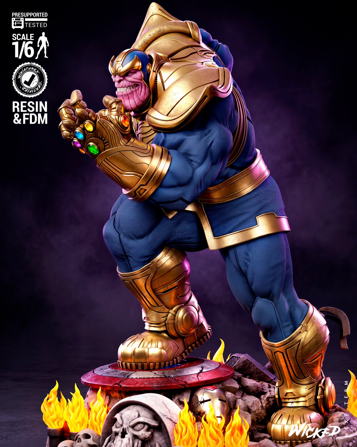 Thanos Sculpture (75mm to 500mm) - Unassembled/Unpainted/3D Print