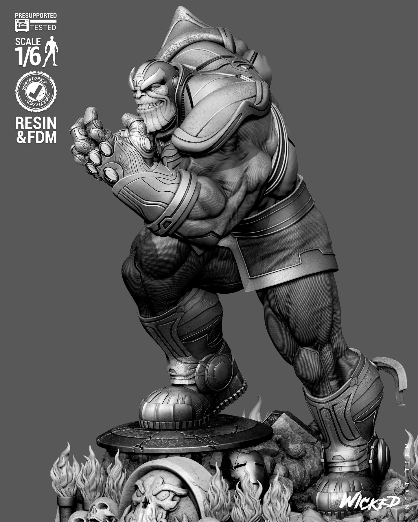 Thanos Sculpture (75mm to 500mm) - Unassembled/Unpainted/3D Print