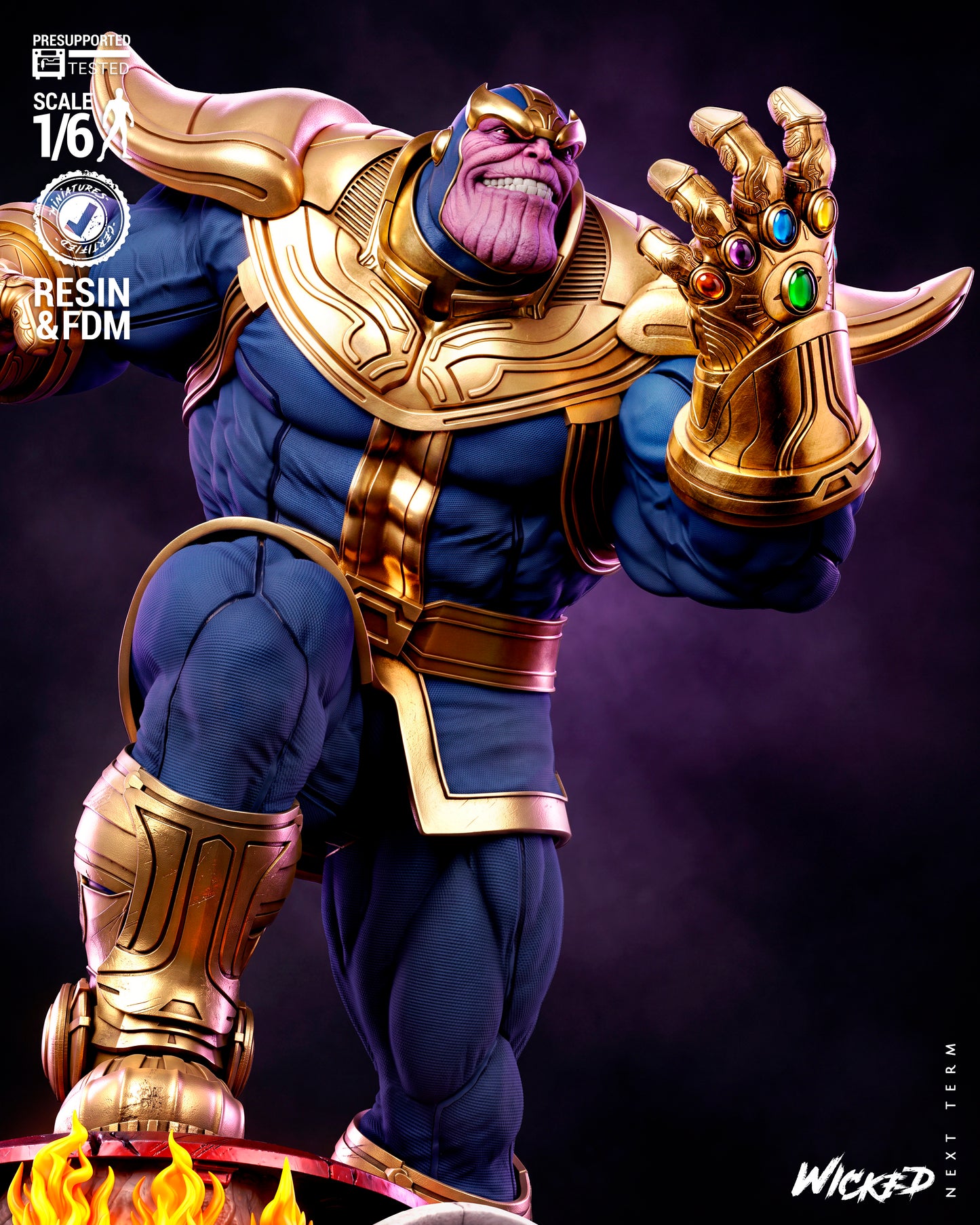 Thanos Sculpture (75mm to 500mm) - Unassembled/Unpainted/3D Print