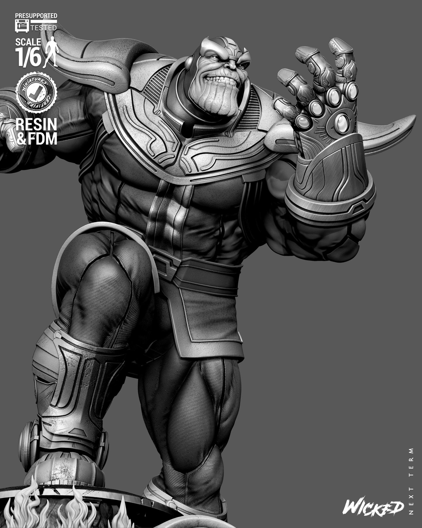 Thanos Sculpture (75mm to 500mm) - Unassembled/Unpainted/3D Print