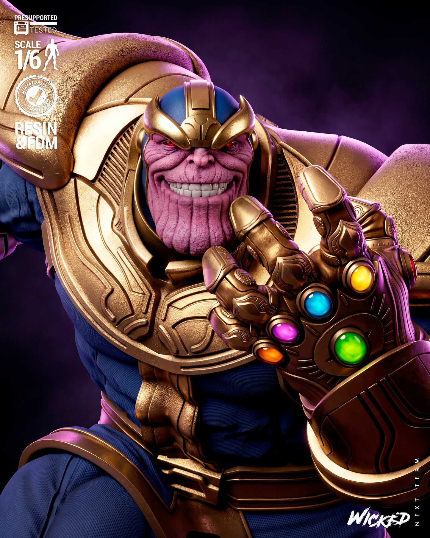 Thanos Sculpture (75mm to 500mm) - Unassembled/Unpainted/3D Print
