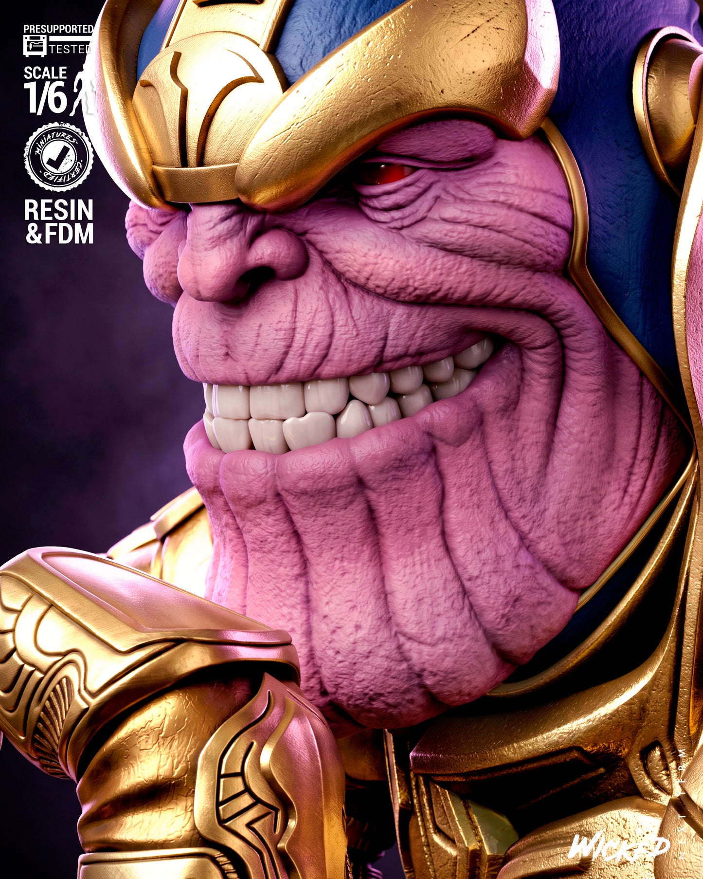 Thanos Sculpture (75mm to 500mm) - Unassembled/Unpainted/3D Print