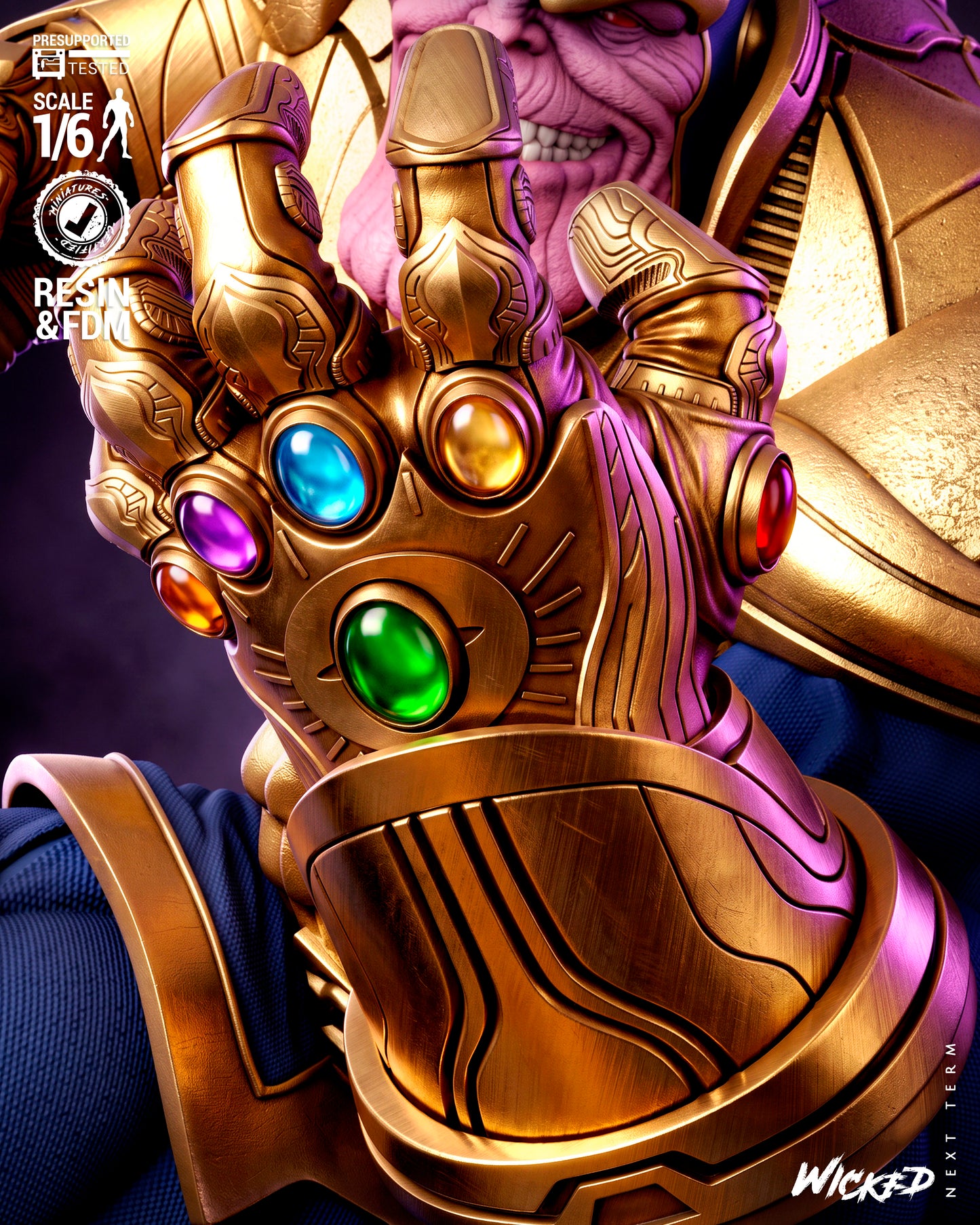 Thanos Sculpture (75mm to 500mm) - Unassembled/Unpainted/3D Print