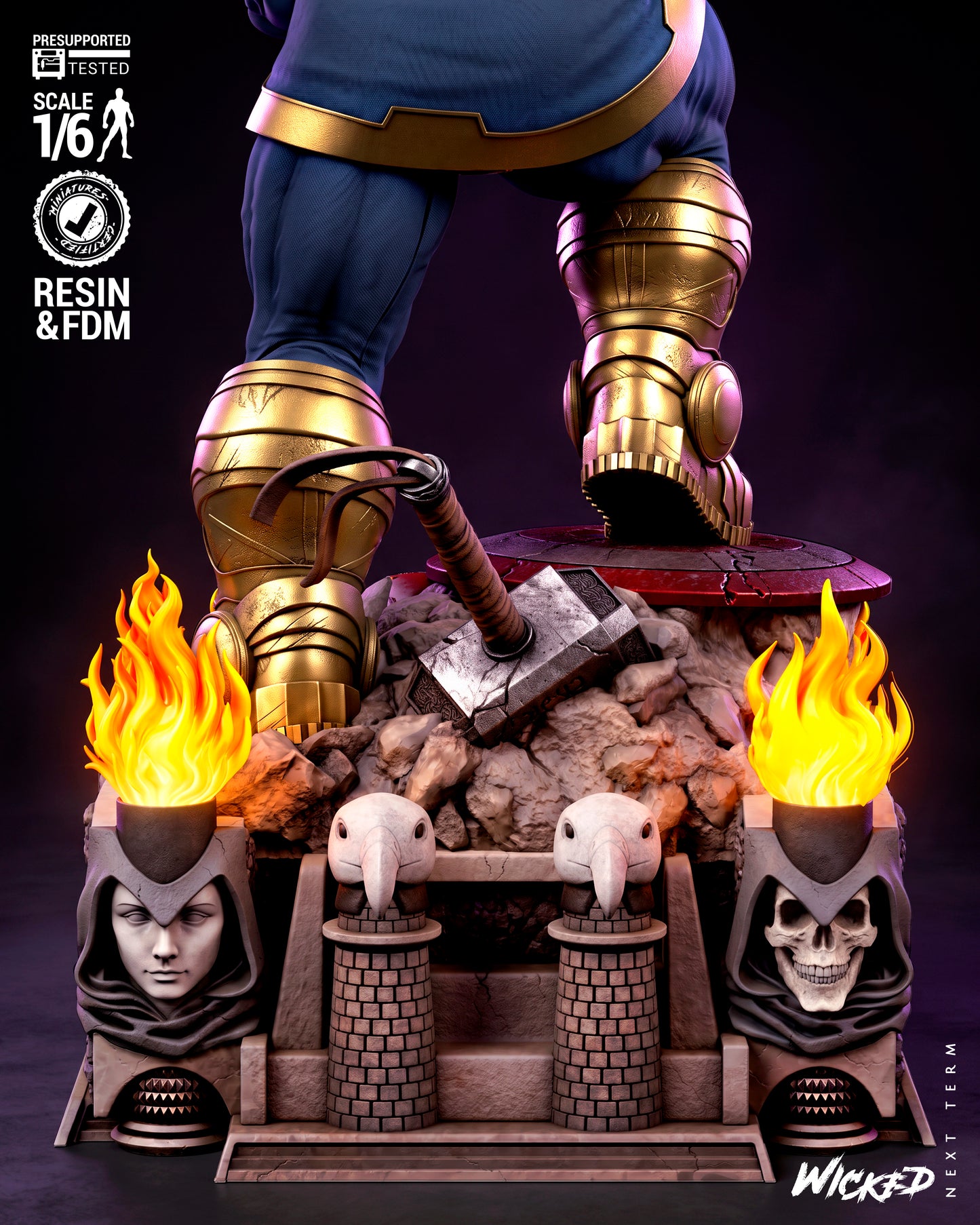 Thanos Sculpture (75mm to 500mm) - Unassembled/Unpainted/3D Print