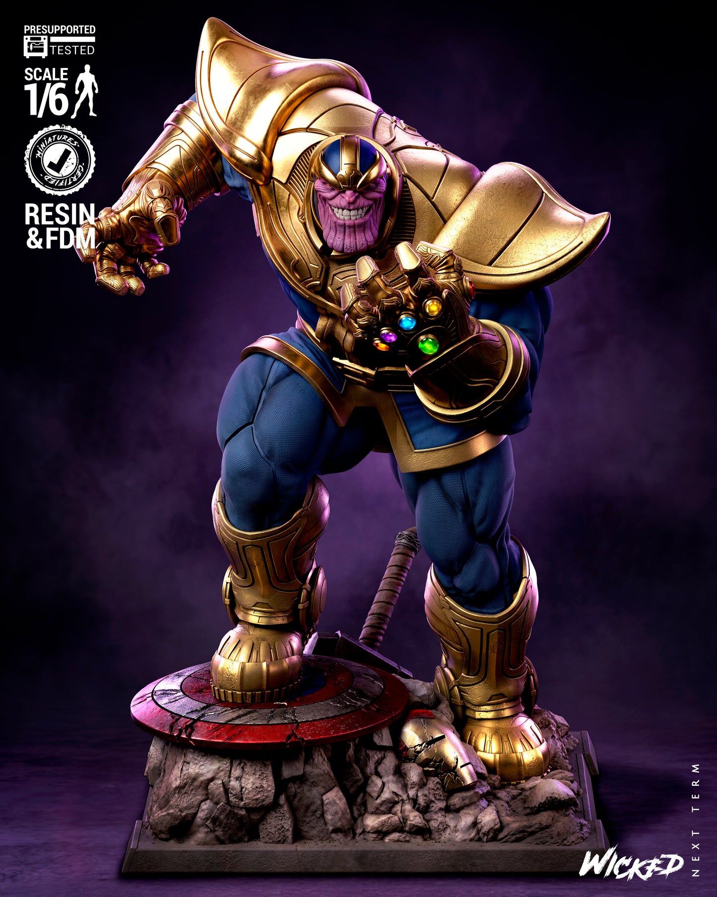 Thanos Sculpture (75mm to 500mm) - Unassembled/Unpainted/3D Print