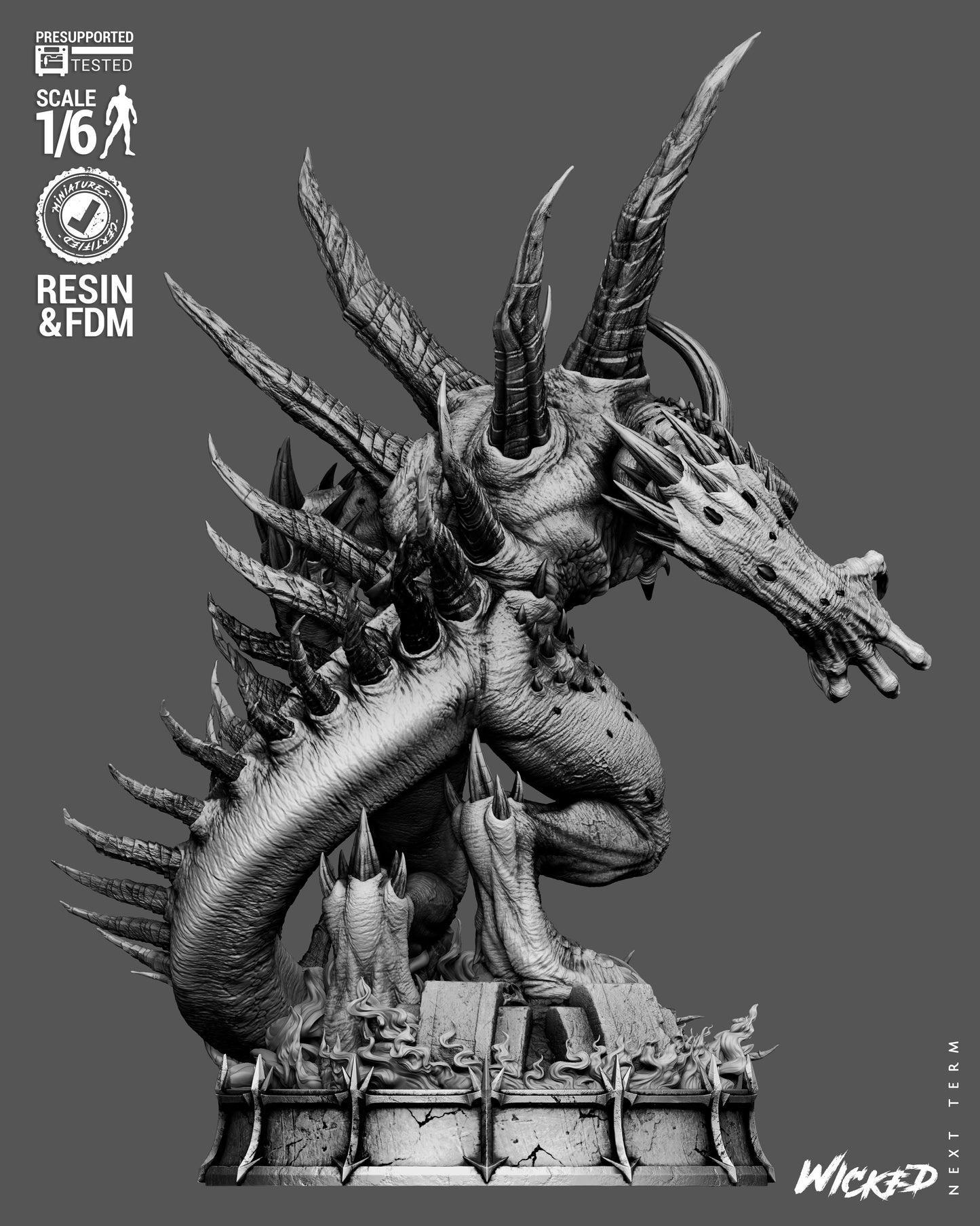 Diablo Sculpture (75mm to 500mm) - Unassembled/Unpainted/3D Print