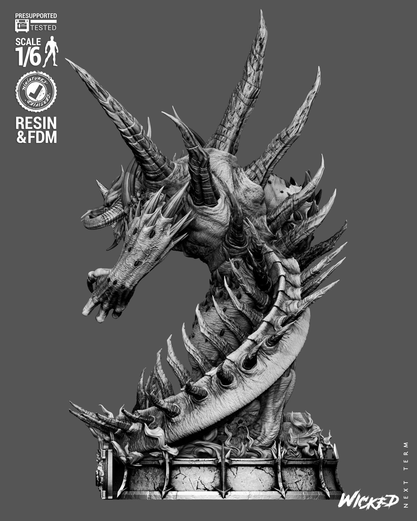 Diablo Sculpture (75mm to 500mm) - Unassembled/Unpainted/3D Print
