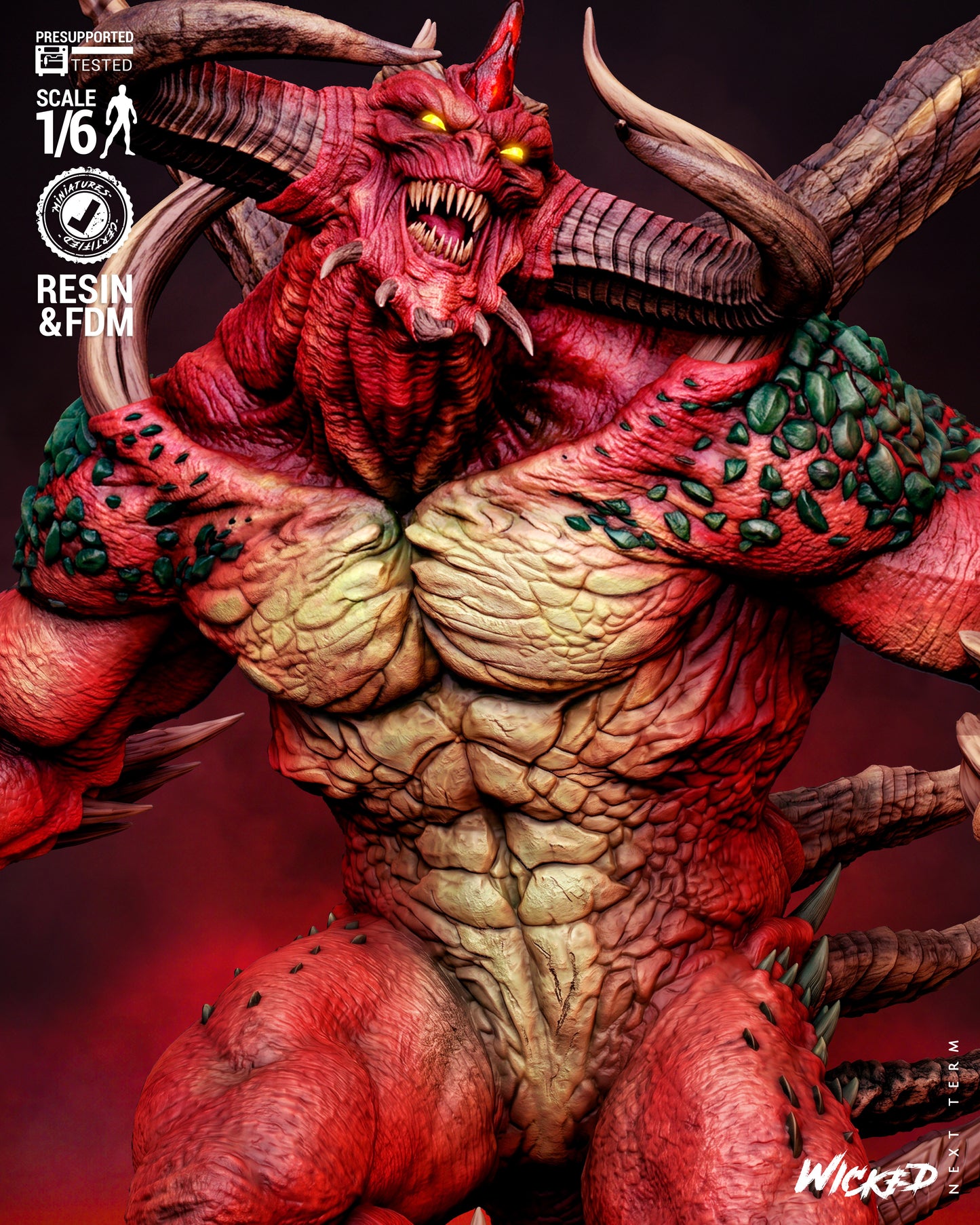 Diablo Sculpture (75mm to 500mm) - Unassembled/Unpainted/3D Print