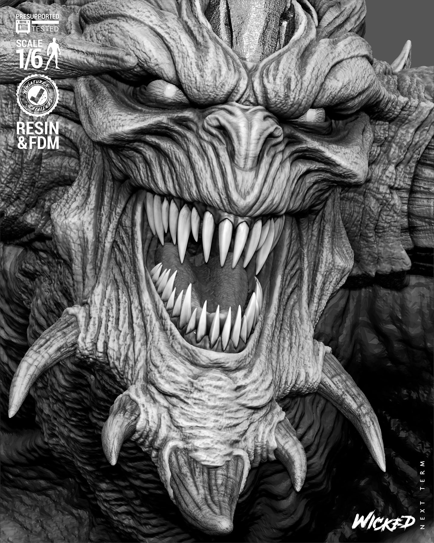 Diablo Sculpture (75mm to 500mm) - Unassembled/Unpainted/3D Print