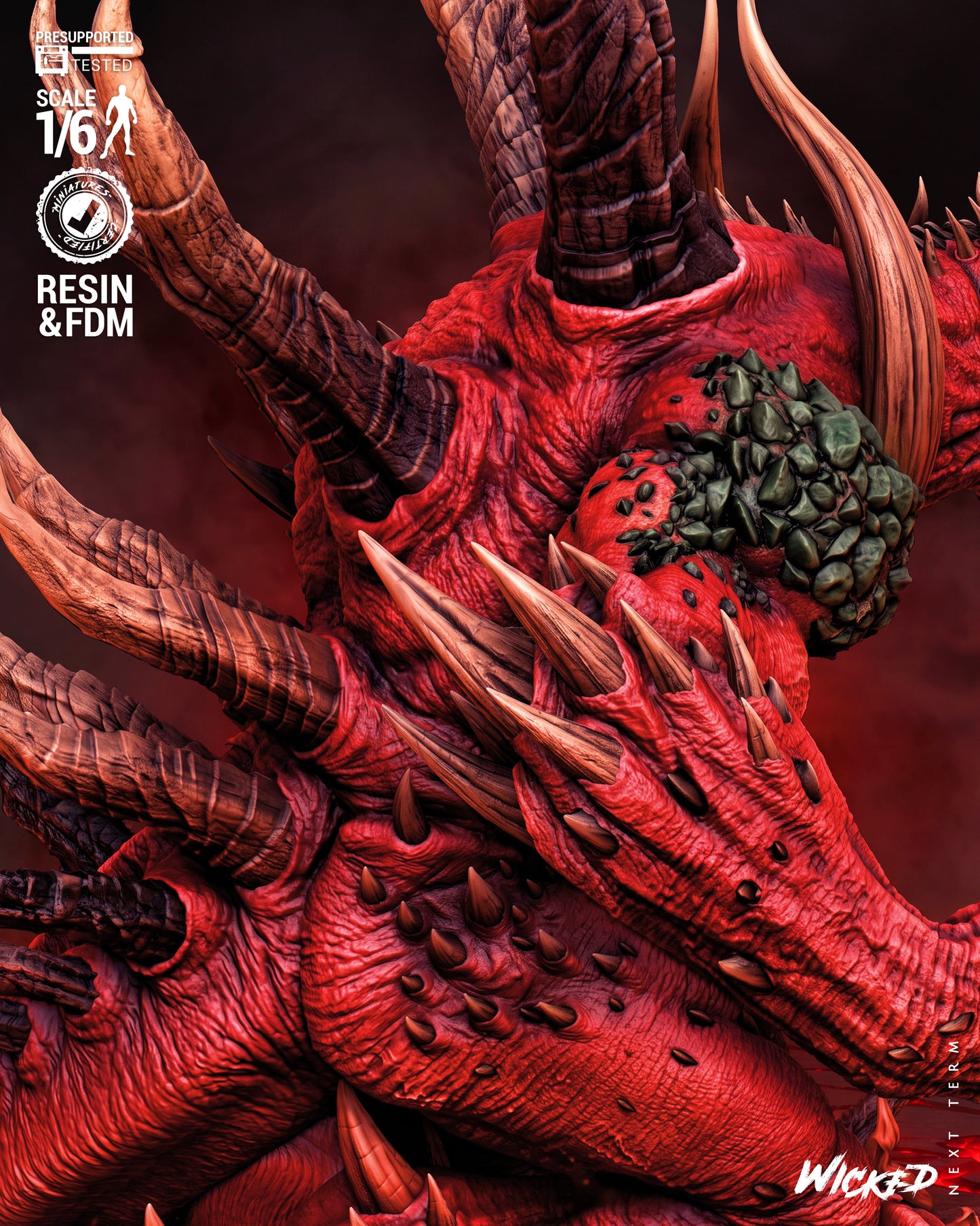 Diablo Sculpture (75mm to 500mm) - Unassembled/Unpainted/3D Print