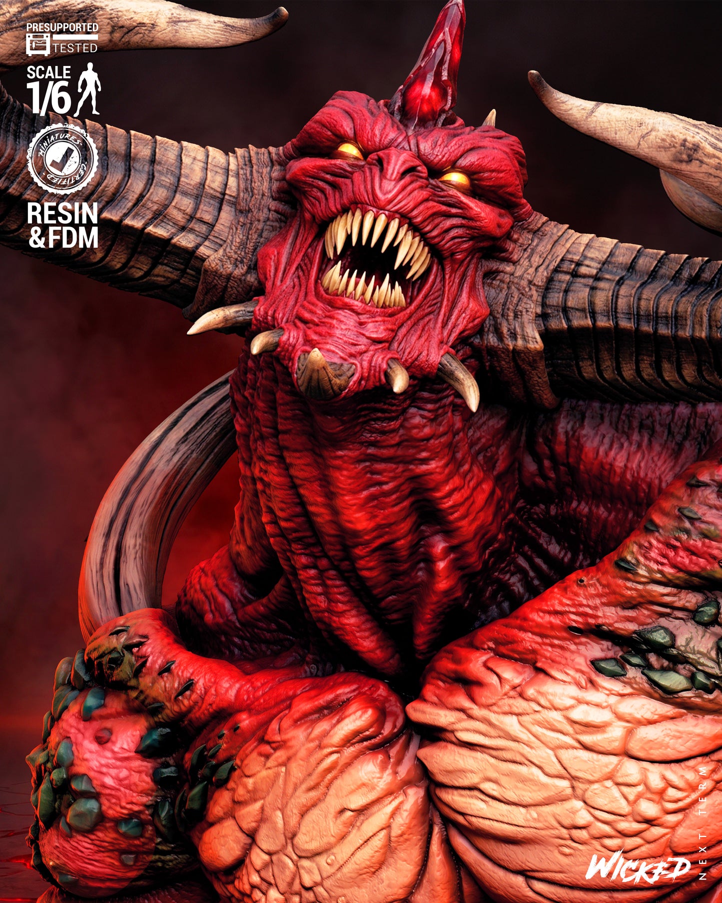 Diablo Sculpture (75mm to 500mm) - Unassembled/Unpainted/3D Print