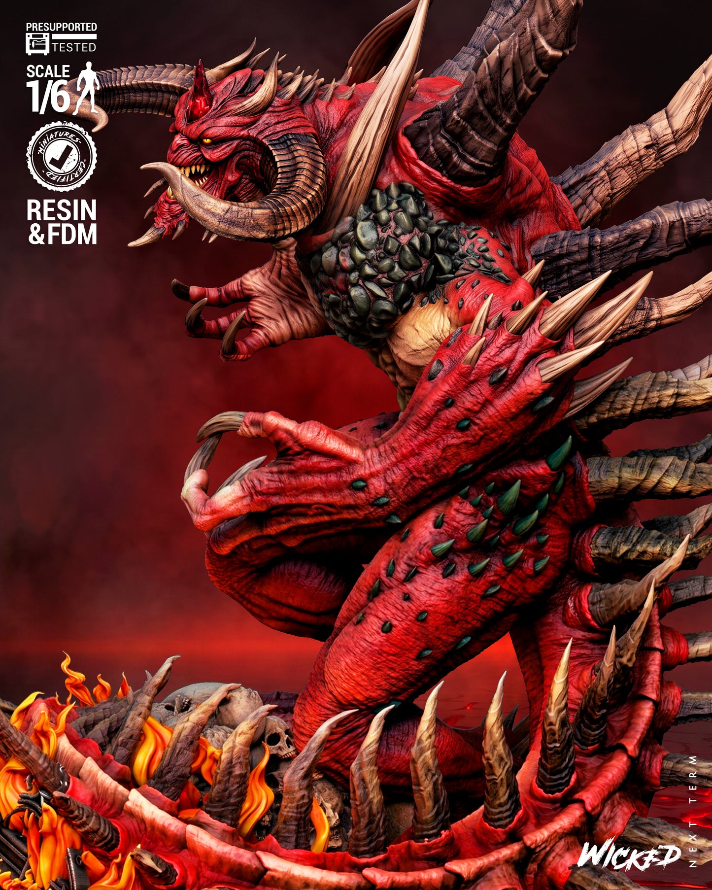 Diablo Sculpture (75mm to 500mm) - Unassembled/Unpainted/3D Print