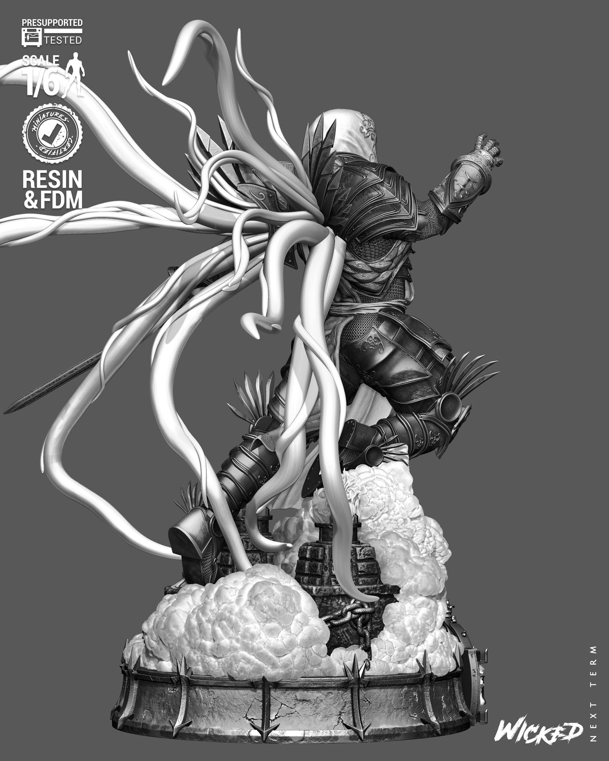 Tyrael Sculpture (75mm to 500mm) - Unassembled/Unpainted/3D Print