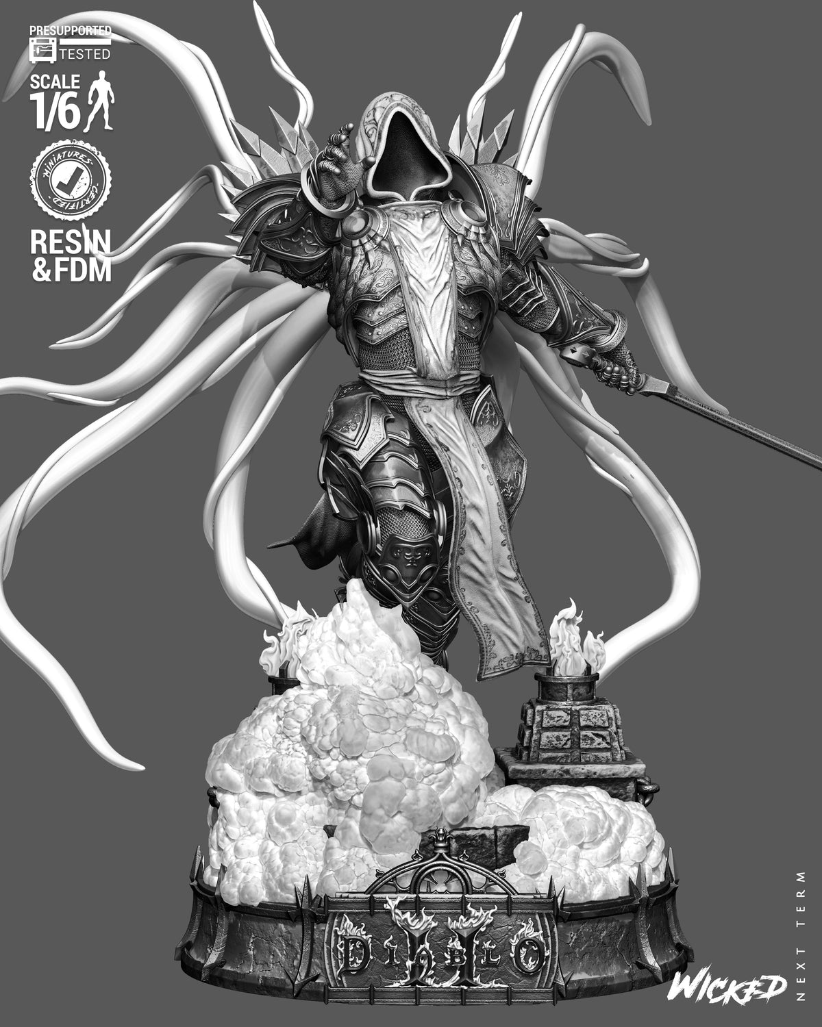 Tyrael Sculpture (75mm to 500mm) - Unassembled/Unpainted/3D Print