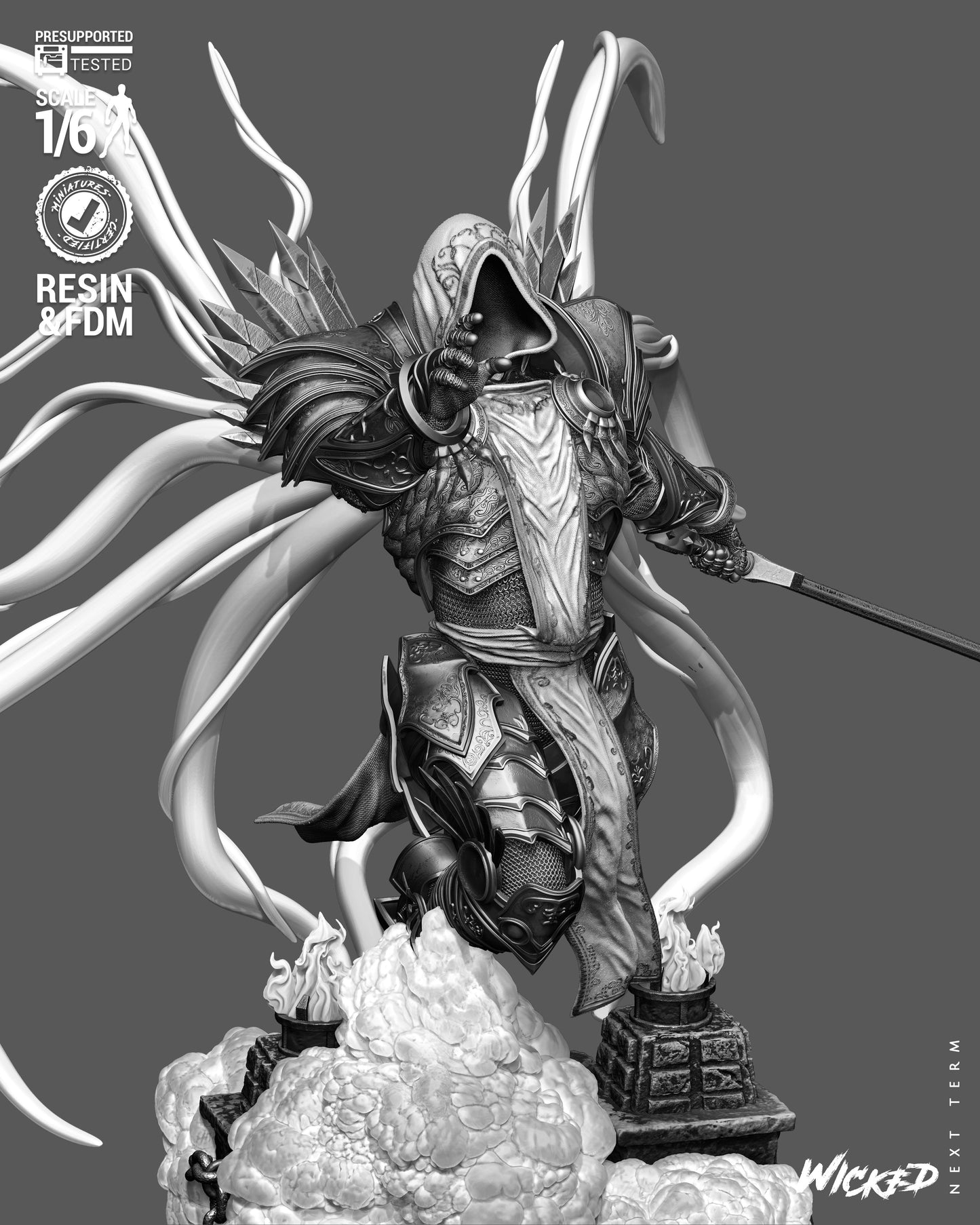 Tyrael Sculpture (75mm to 500mm) - Unassembled/Unpainted/3D Print