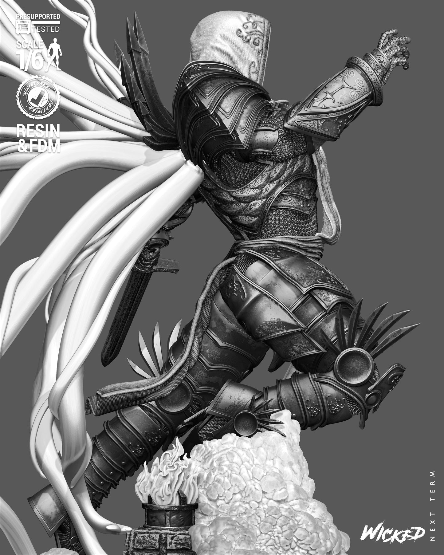 Tyrael Sculpture (75mm to 500mm) - Unassembled/Unpainted/3D Print