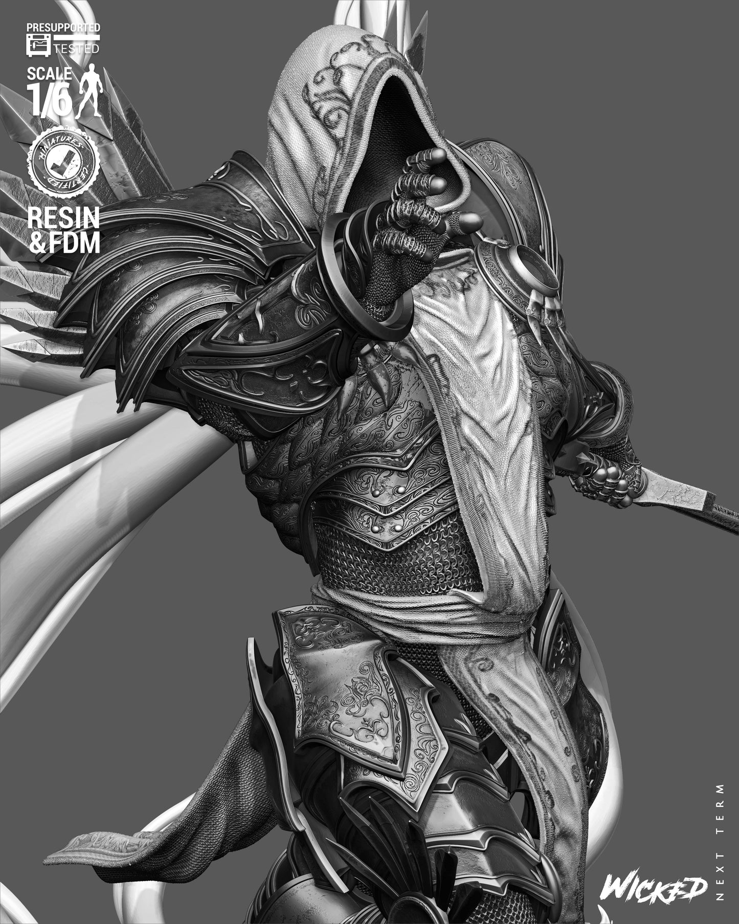 Tyrael Sculpture (75mm to 500mm) - Unassembled/Unpainted/3D Print