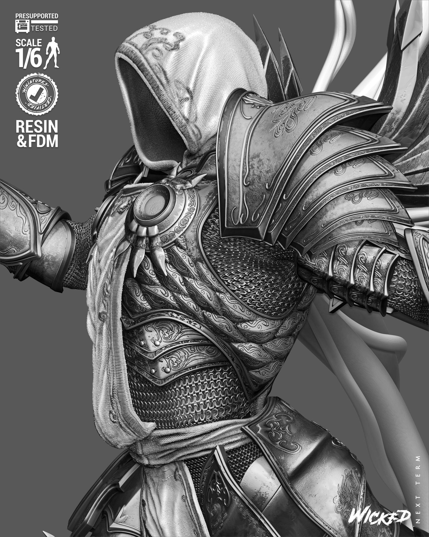 Tyrael Sculpture (75mm to 500mm) - Unassembled/Unpainted/3D Print