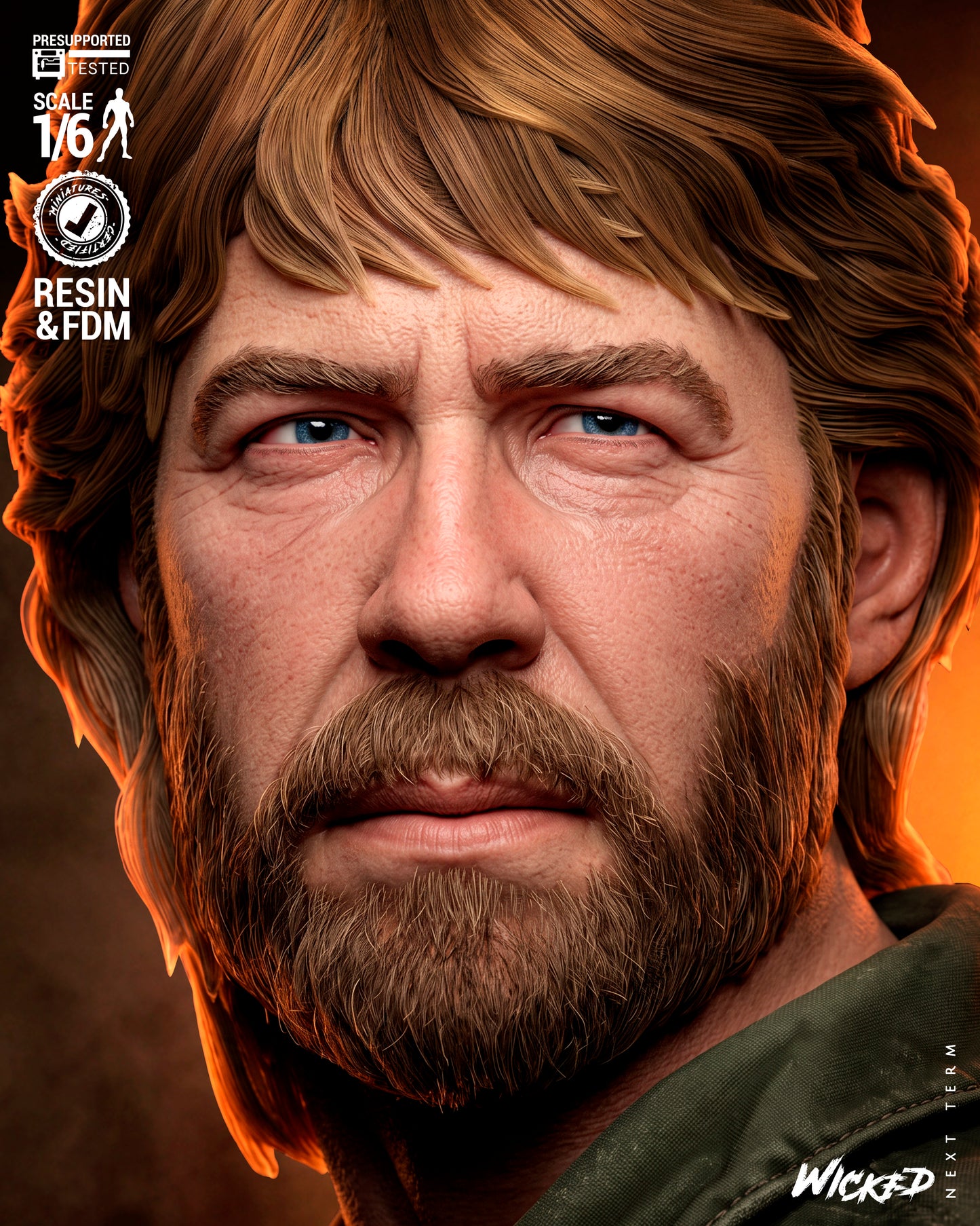 Lone Wolf McQuade Diorama (75mm to 500mm) - Unassembled/Unpainted/3D Print
