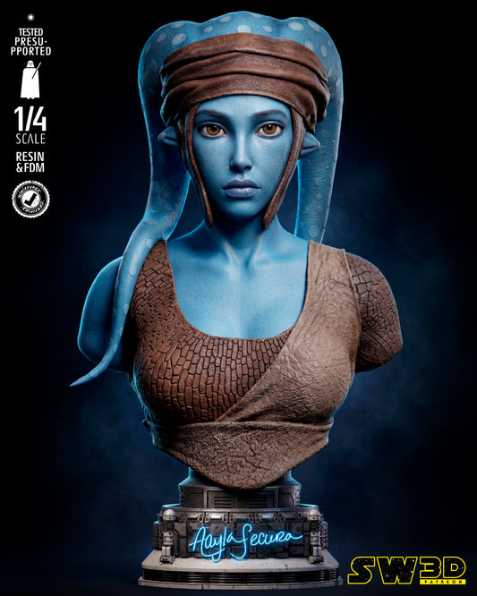 Aayla Secura Bust (75mm to 300mm) Stranger Things - Unassembled/Unpainted/3D Print