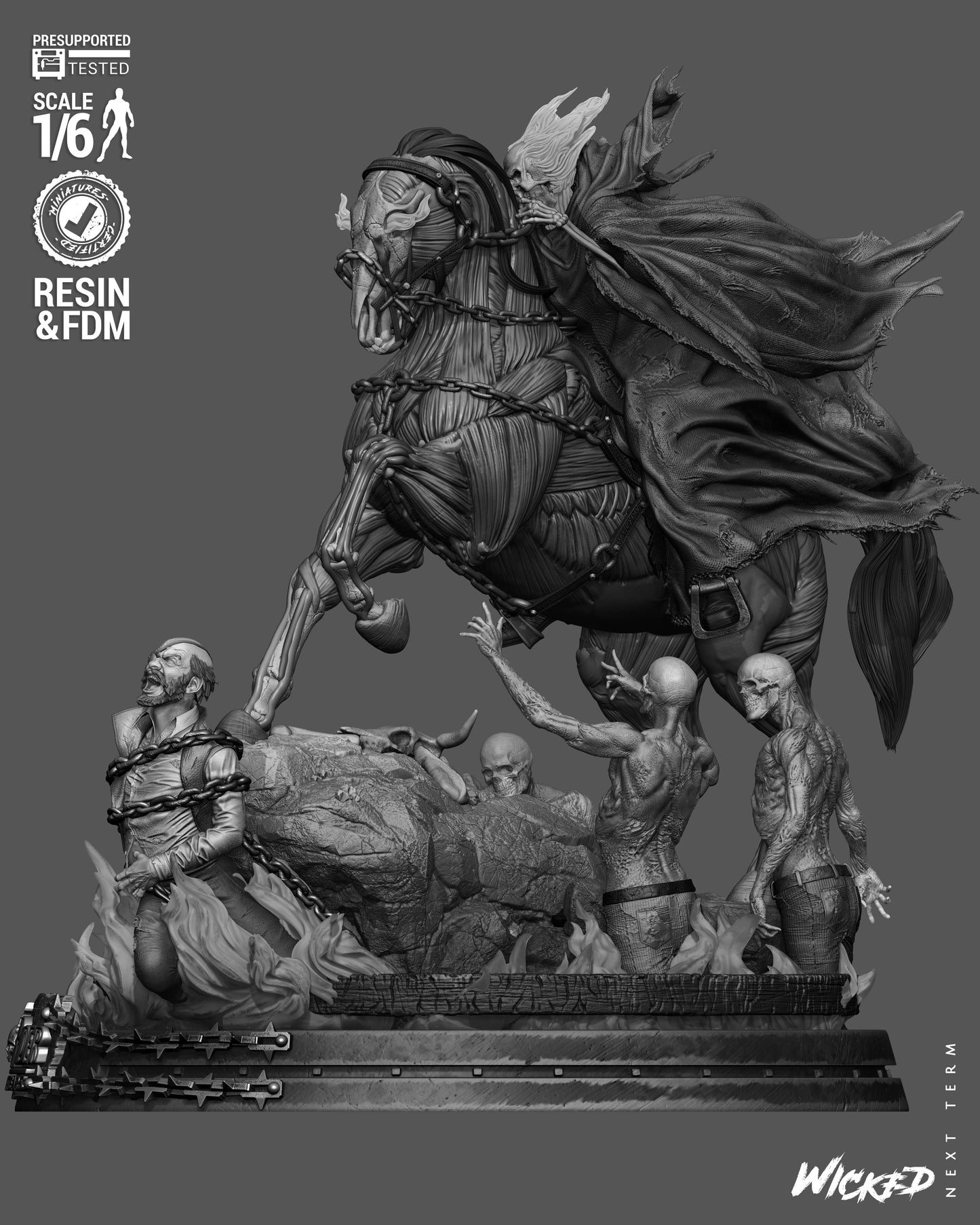 Ghost Rider: Trail of Tears Diorama (75mm to 500mm) - Unassembled/Unpainted/3D Print