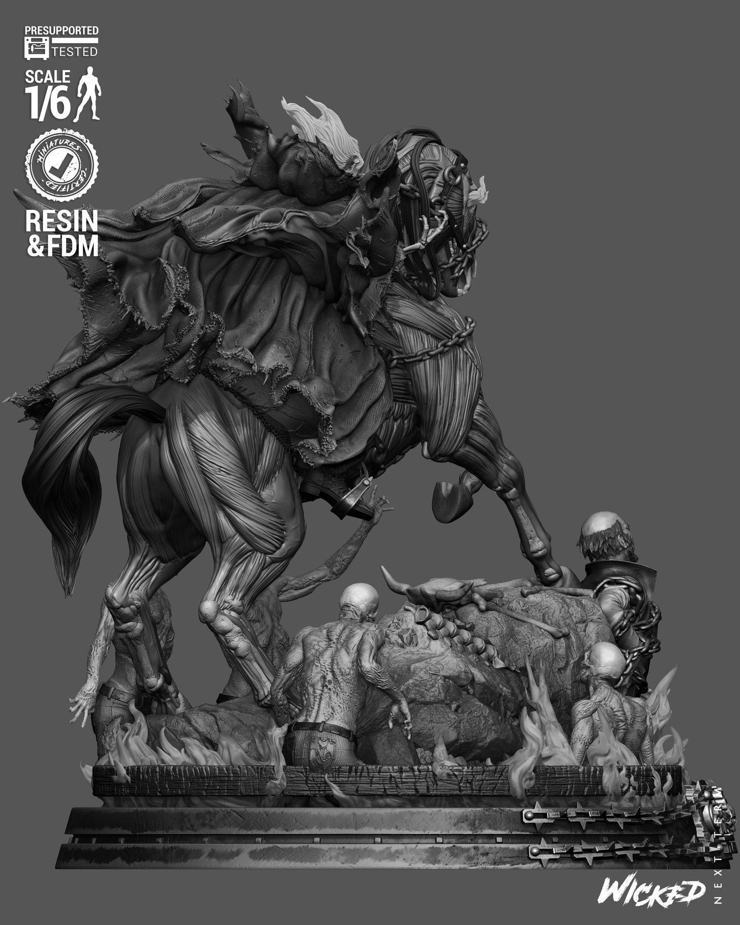 Ghost Rider: Trail of Tears Diorama (75mm to 500mm) - Unassembled/Unpainted/3D Print