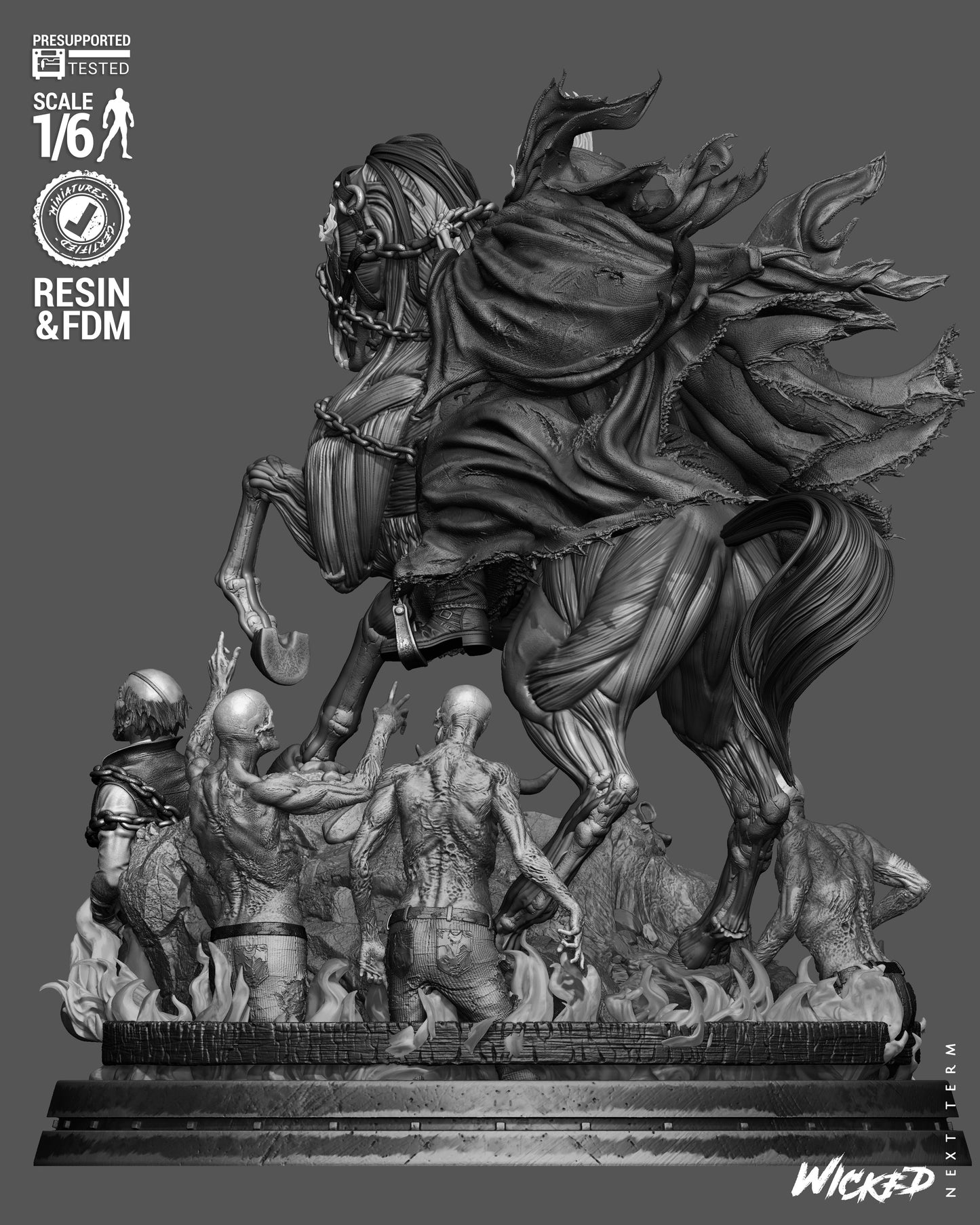 Ghost Rider: Trail of Tears Diorama (75mm to 500mm) - Unassembled/Unpainted/3D Print
