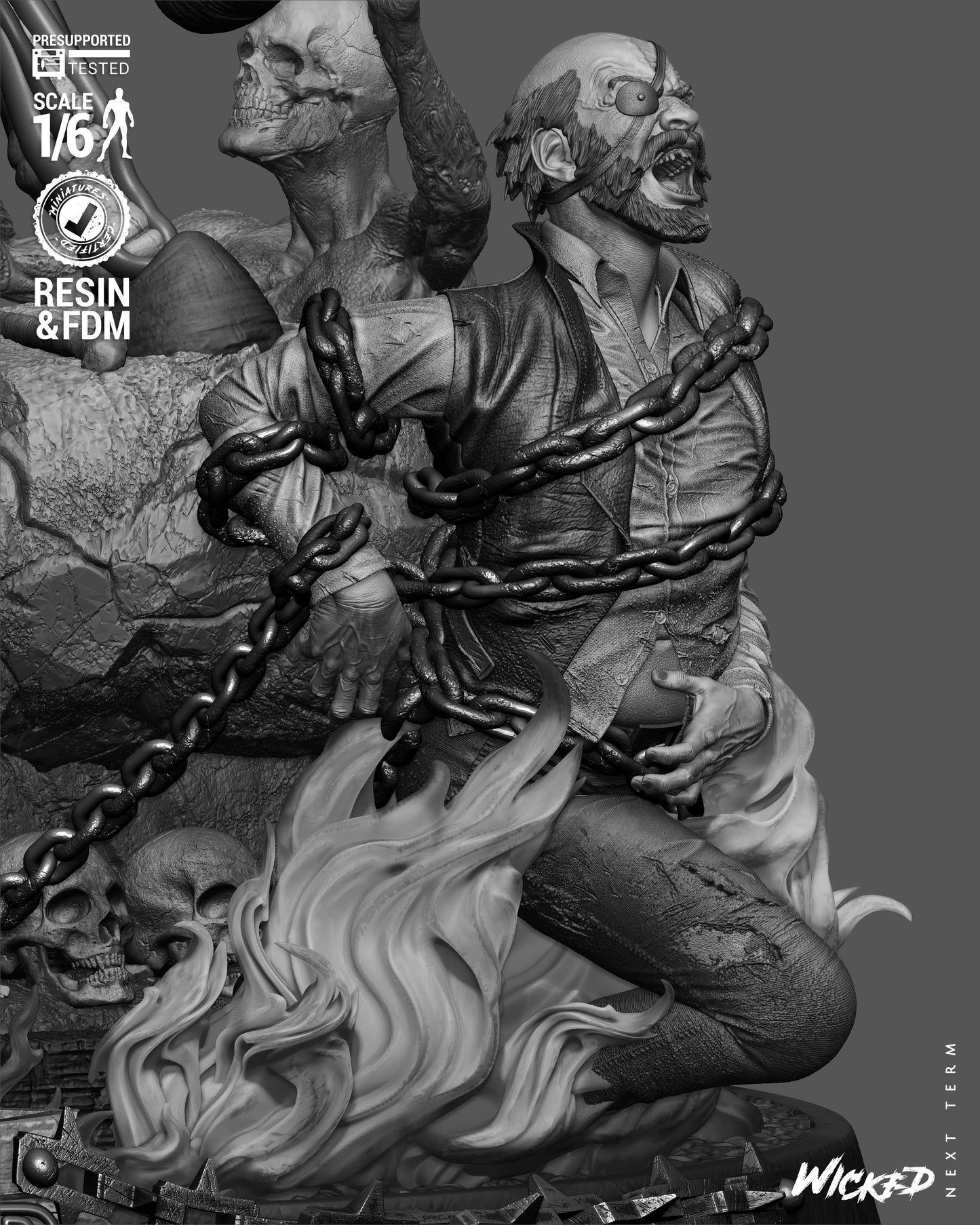 Ghost Rider: Trail of Tears Diorama (75mm to 500mm) - Unassembled/Unpainted/3D Print