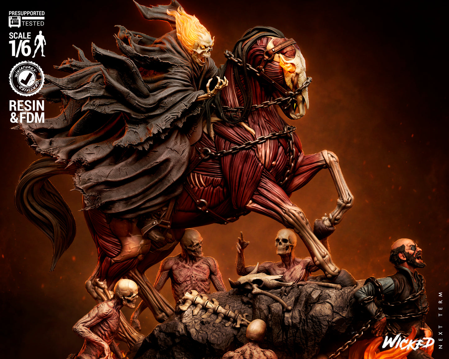 Ghost Rider: Trail of Tears Diorama (75mm to 500mm) - Unassembled/Unpainted/3D Print
