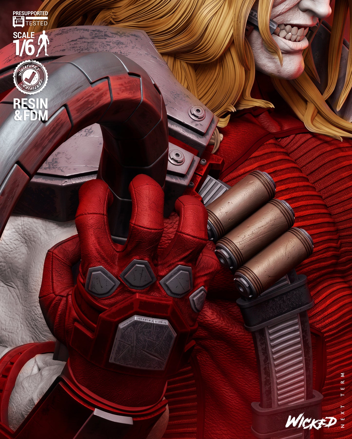 Omega Red Sculpture (75mm to 500mm) - Unassembled/Unpainted/3D Print