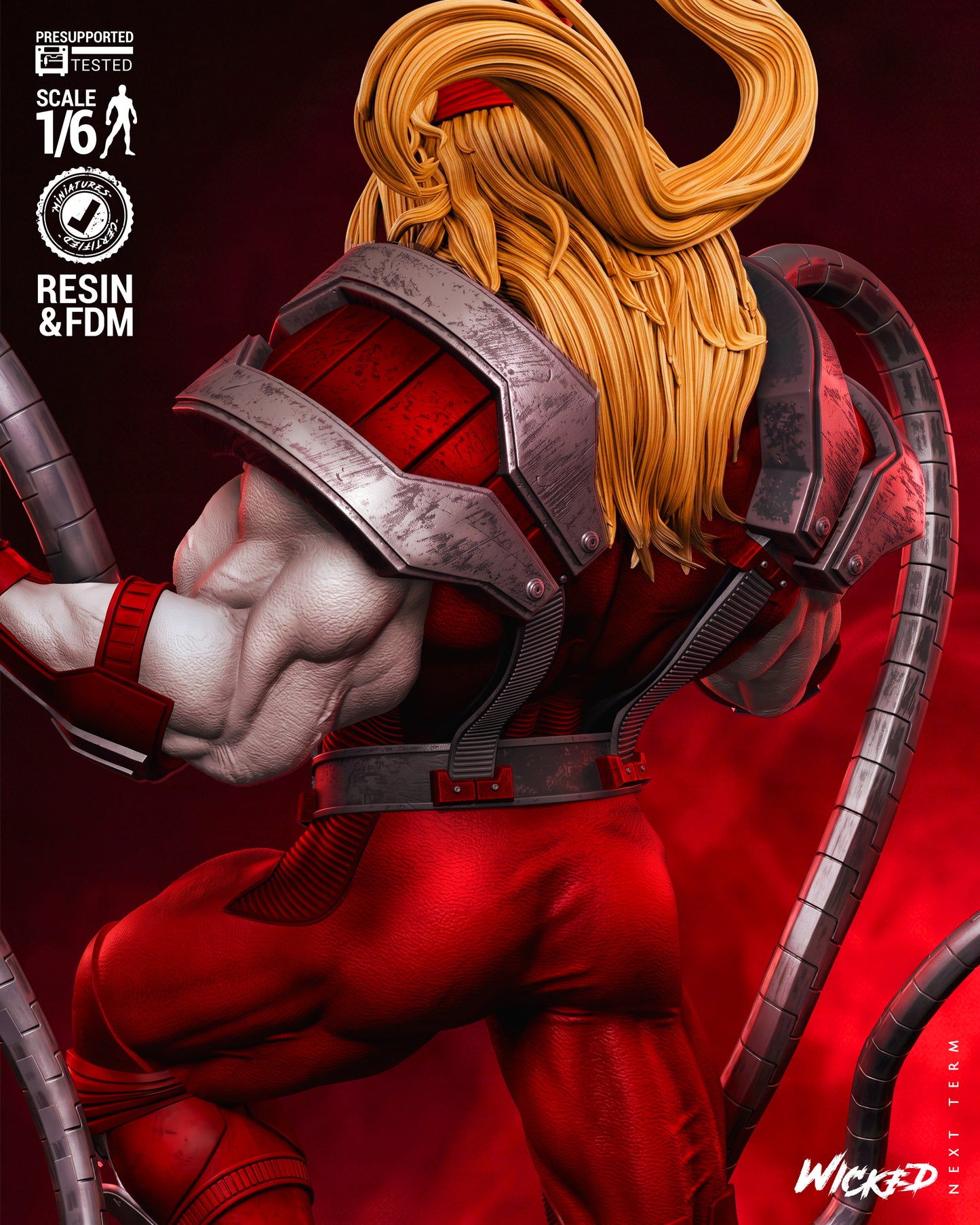 Omega Red Sculpture (75mm to 500mm) - Unassembled/Unpainted/3D Print