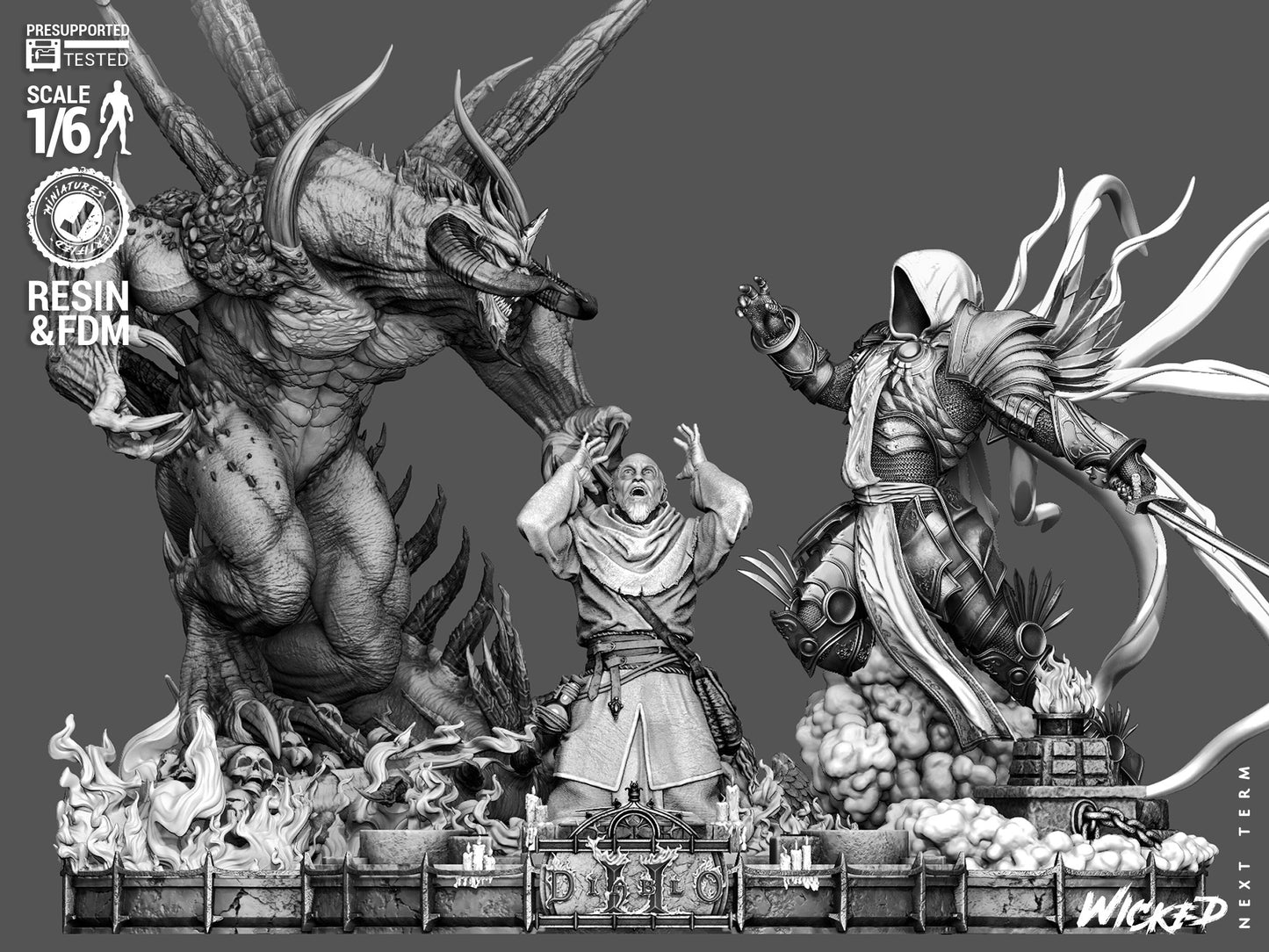 DIABLO II Diorama(75mm to 500mm) - Unassembled/Unpainted/3D Print
