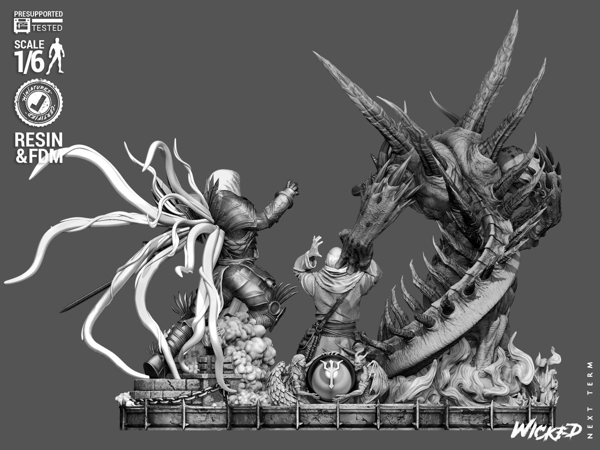 DIABLO II Diorama(75mm to 500mm) - Unassembled/Unpainted/3D Print