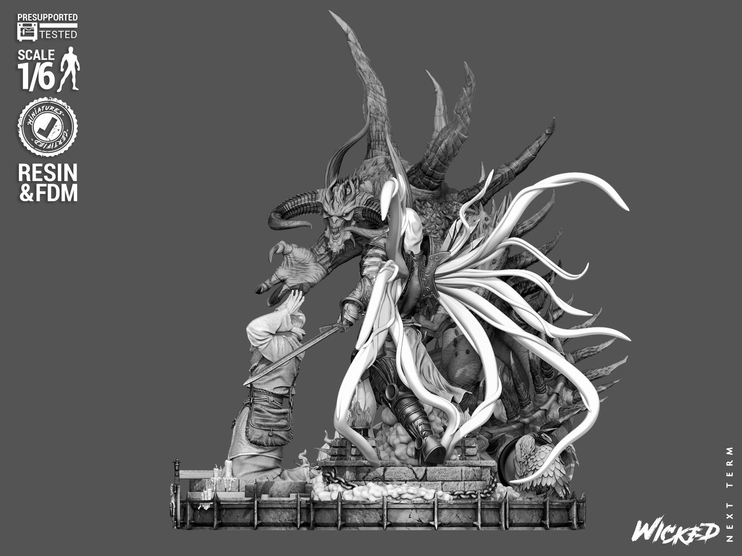 DIABLO II Diorama(75mm to 500mm) - Unassembled/Unpainted/3D Print