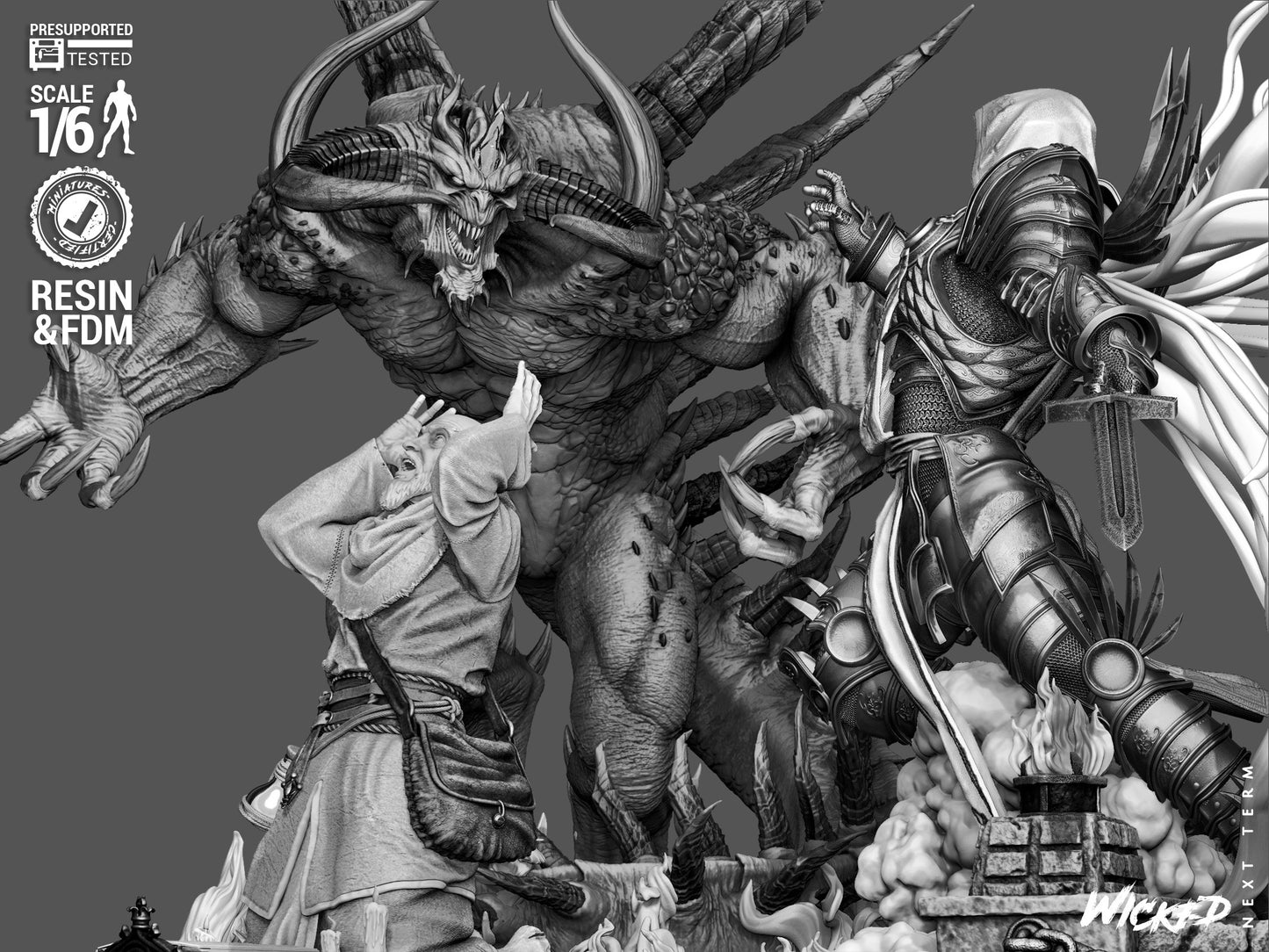 DIABLO II Diorama(75mm to 500mm) - Unassembled/Unpainted/3D Print
