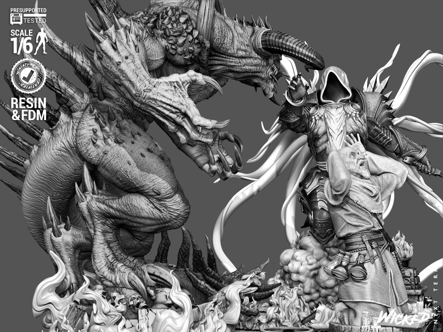 DIABLO II Diorama(75mm to 500mm) - Unassembled/Unpainted/3D Print