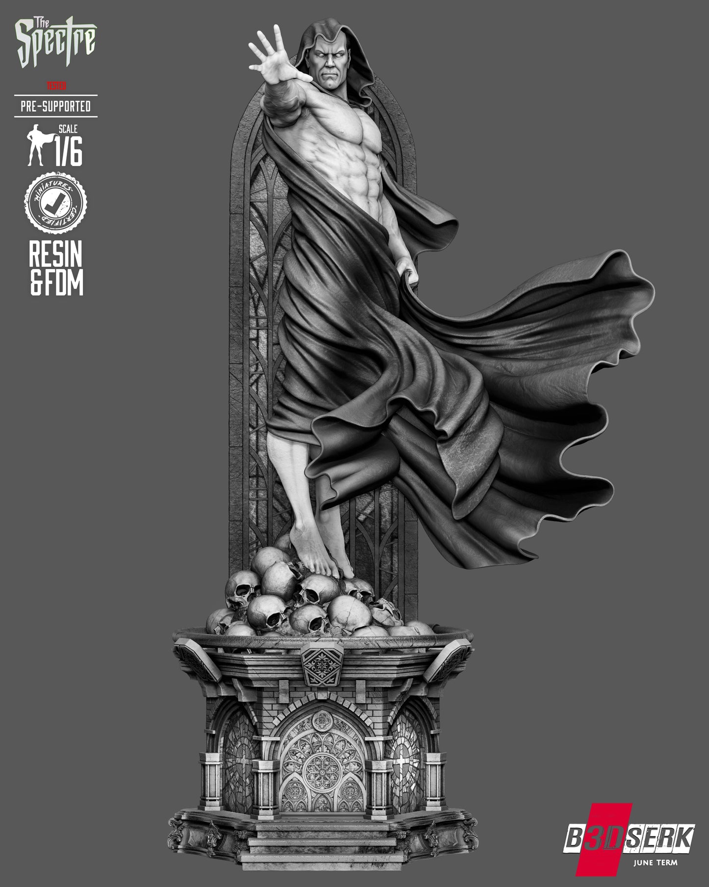 The Spectre Sculpture (75mm to 500mm) - Unassembled/Unpainted/3D Print