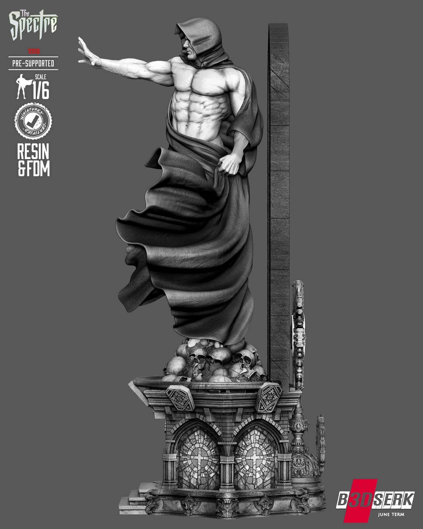 The Spectre Sculpture (75mm to 500mm) - Unassembled/Unpainted/3D Print