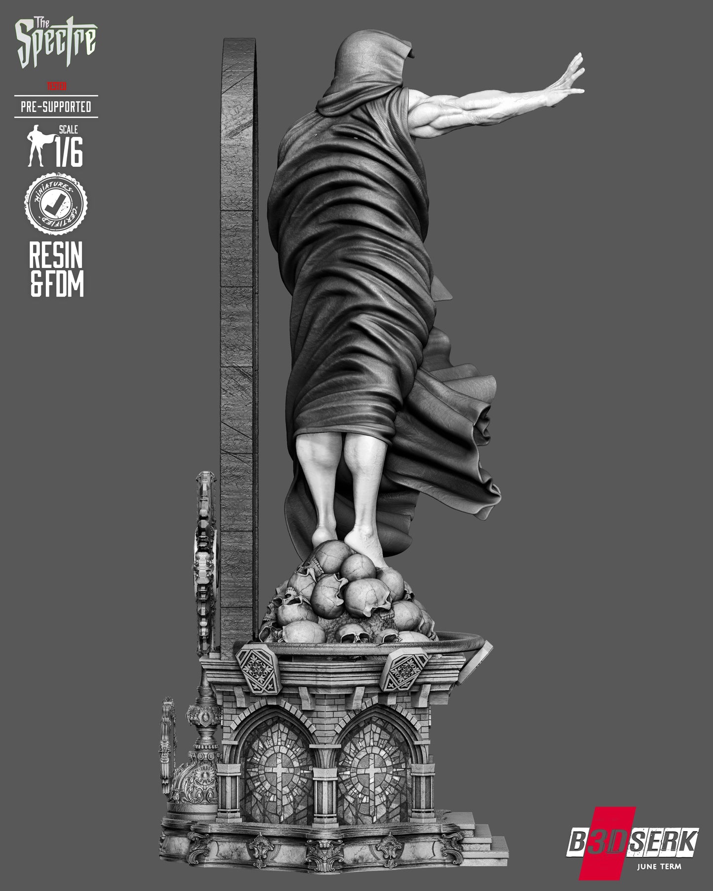 The Spectre Sculpture (75mm to 500mm) - Unassembled/Unpainted/3D Print