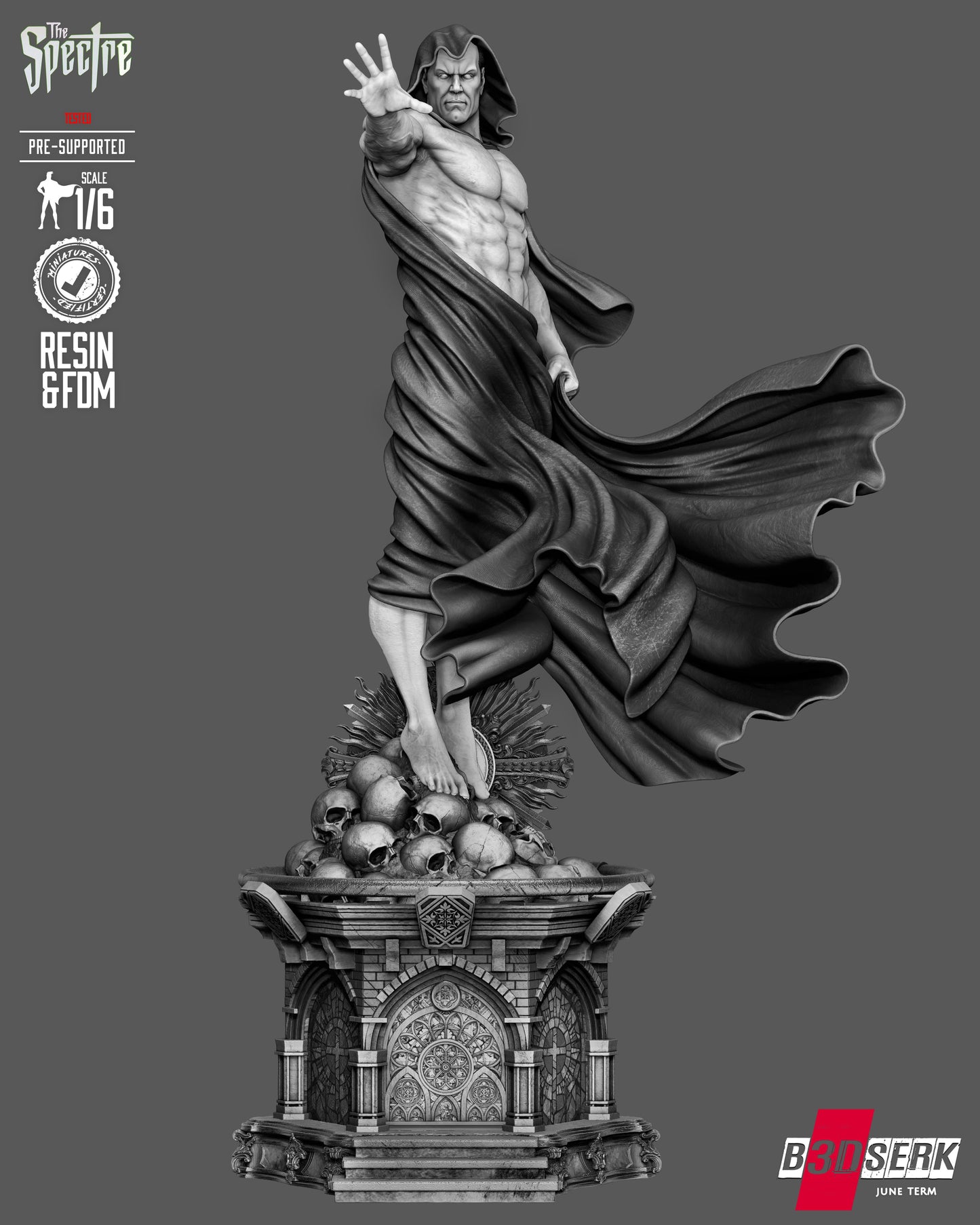 The Spectre Sculpture (75mm to 500mm) - Unassembled/Unpainted/3D Print