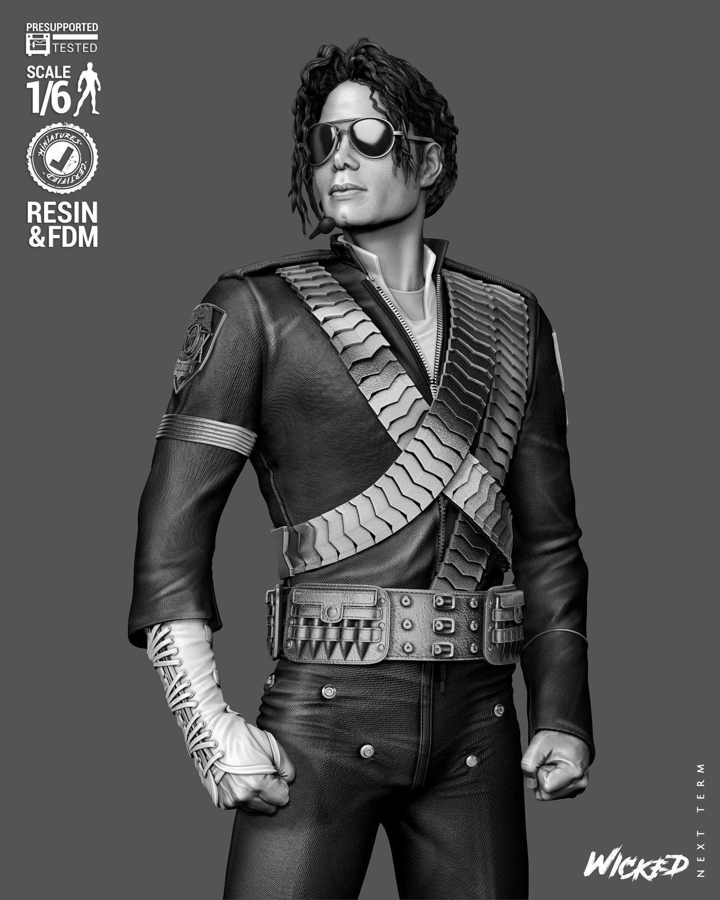 Michael Jackson Sculpture (75mm to 500mm) - Unassembled/Unpainted/3D Print